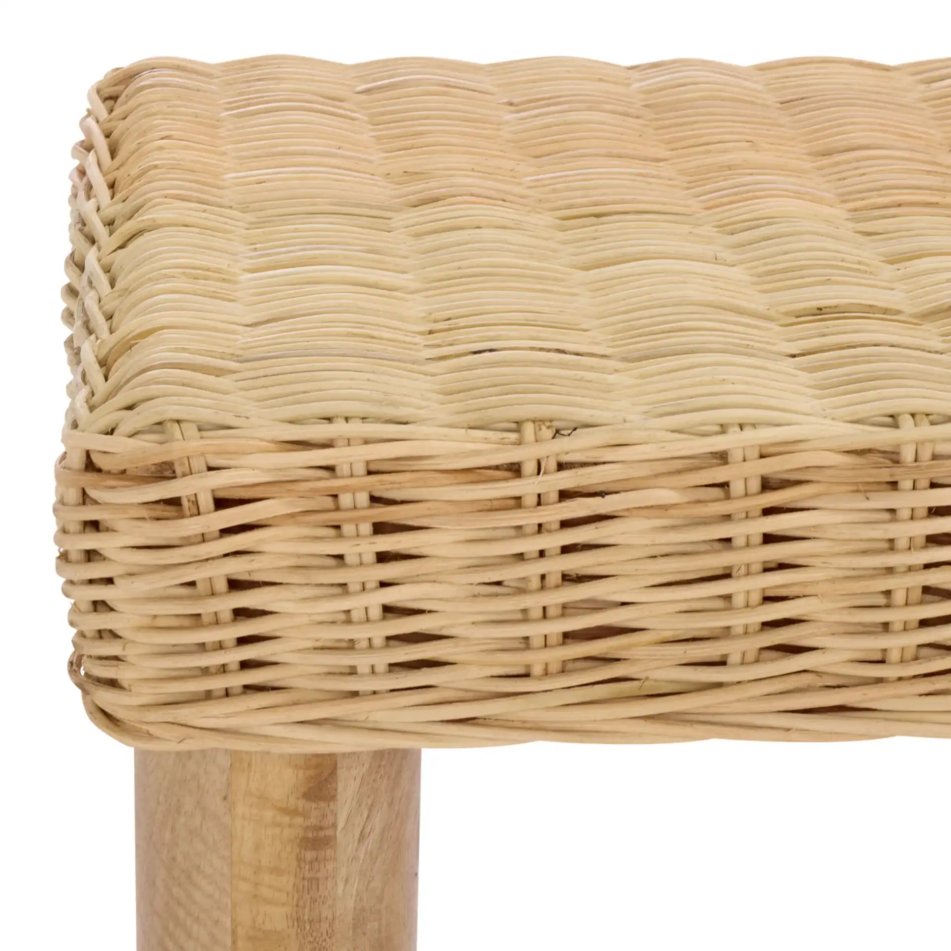 Shazza Weaved Bench in Natural in a styled room