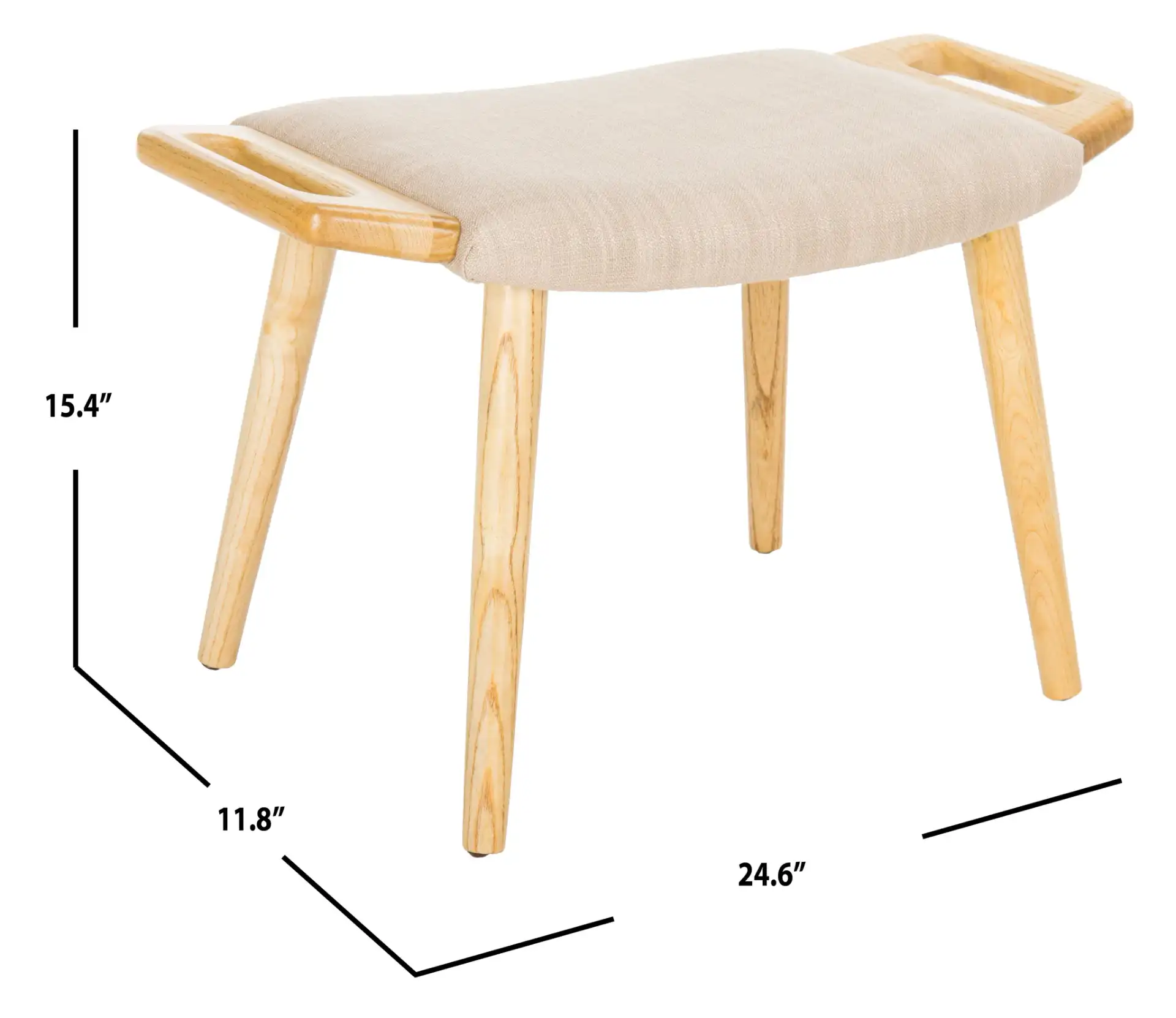 Yara Bench in Beige / Natural, detail view