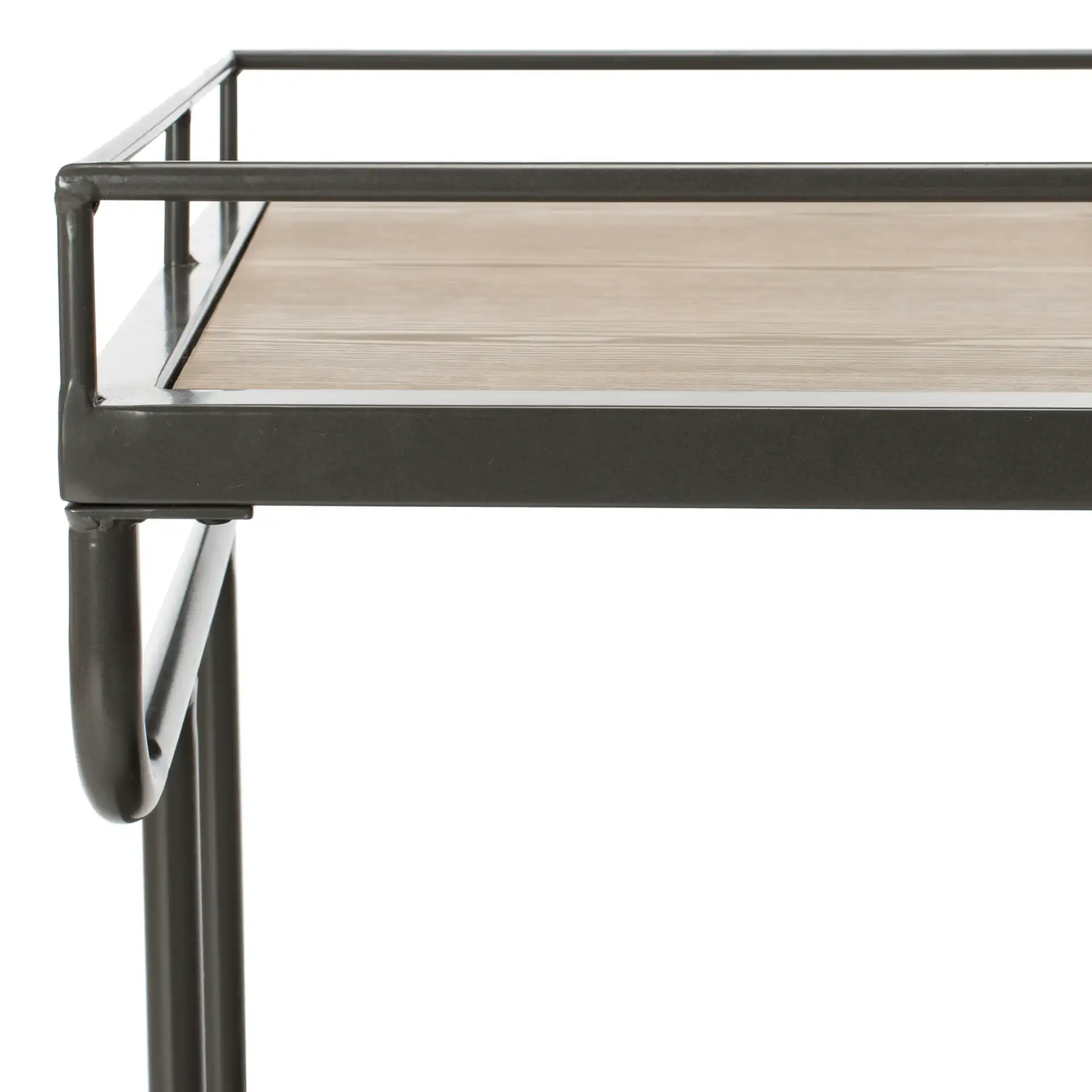 Dawson Two-Tier Rectangular Bar Cart in Oak / White in a styled room