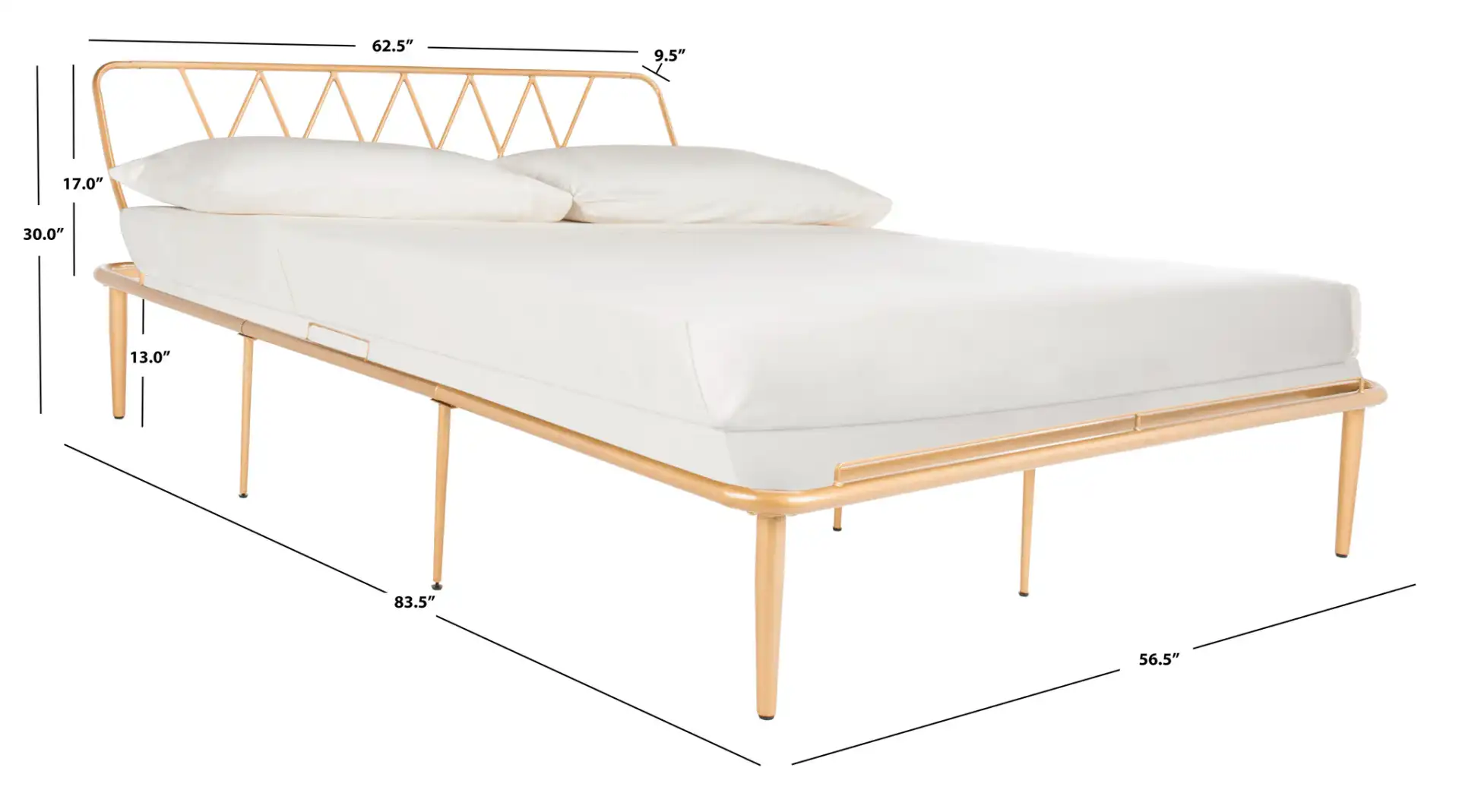Gatsby Bed in Gold, detail view