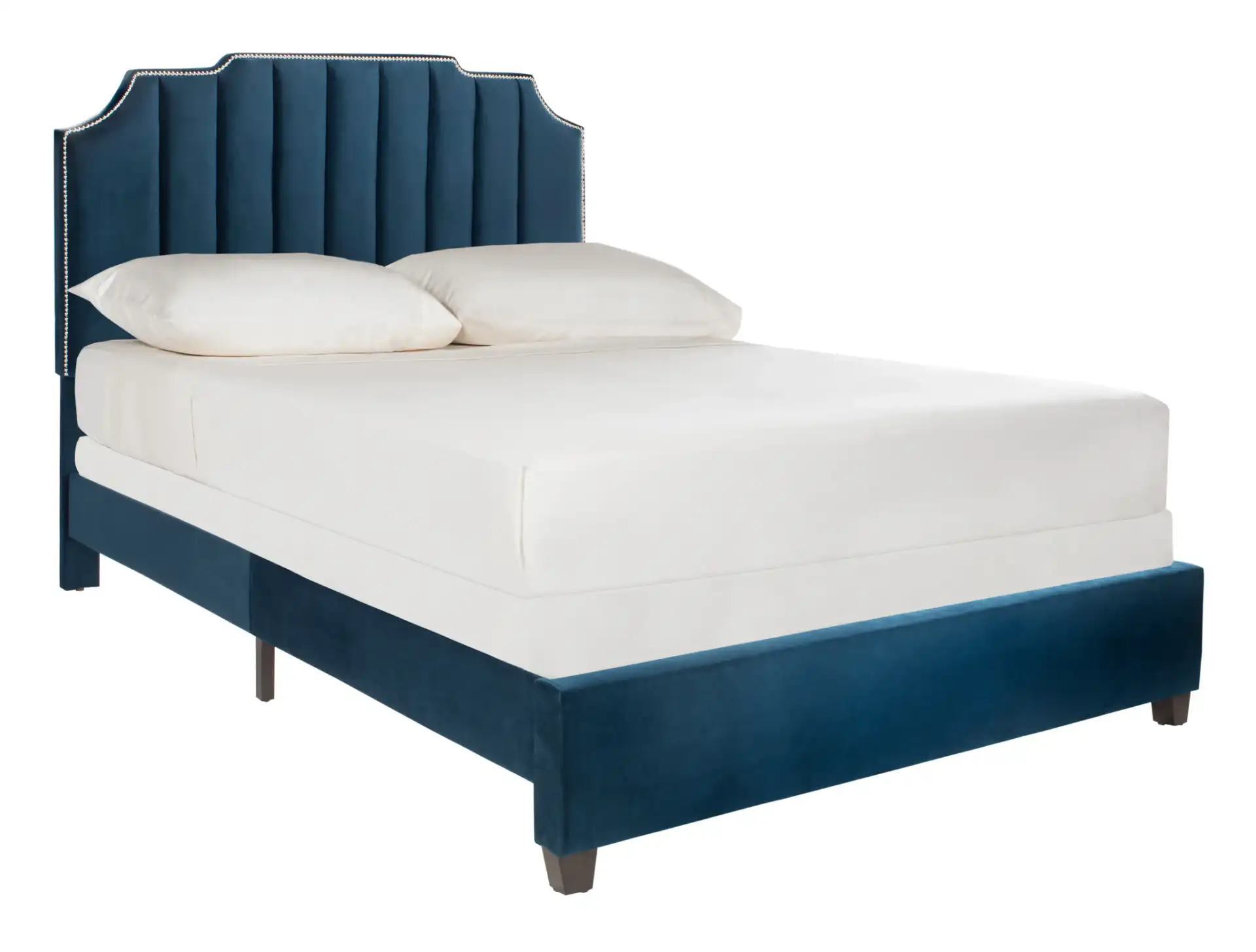 Streep Fabric Bed in Gray