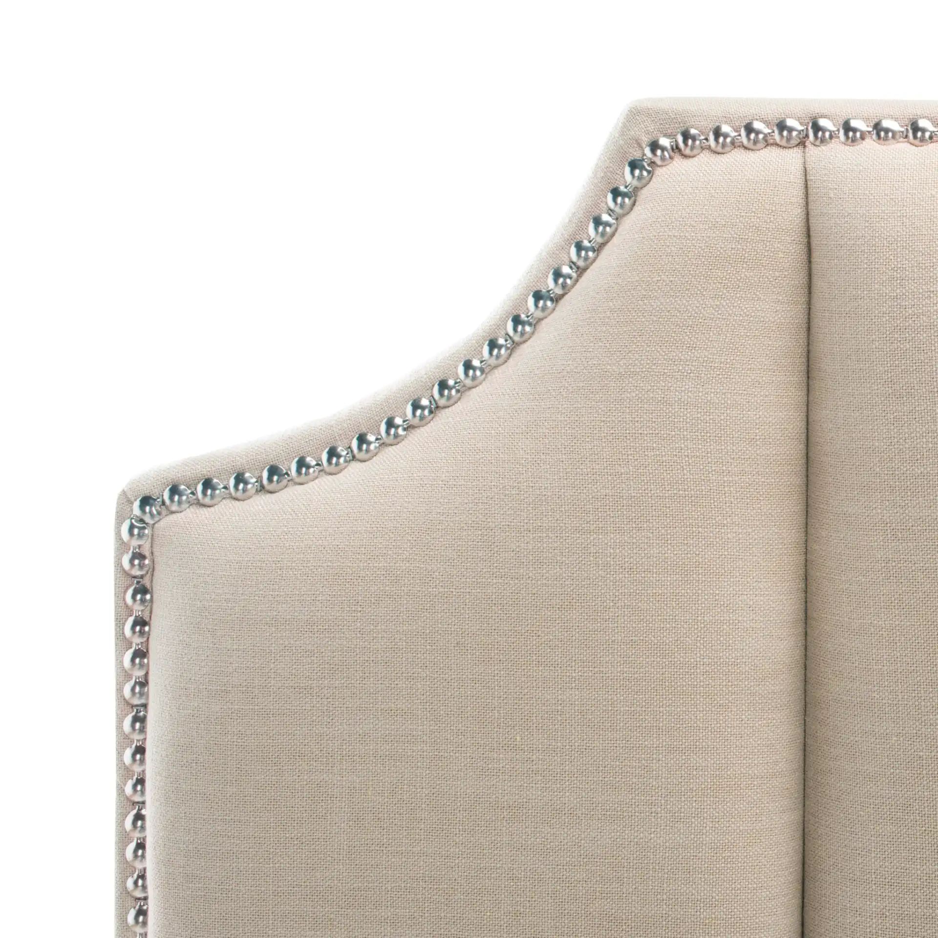 Streep Fabric Bed in Gray, detail view