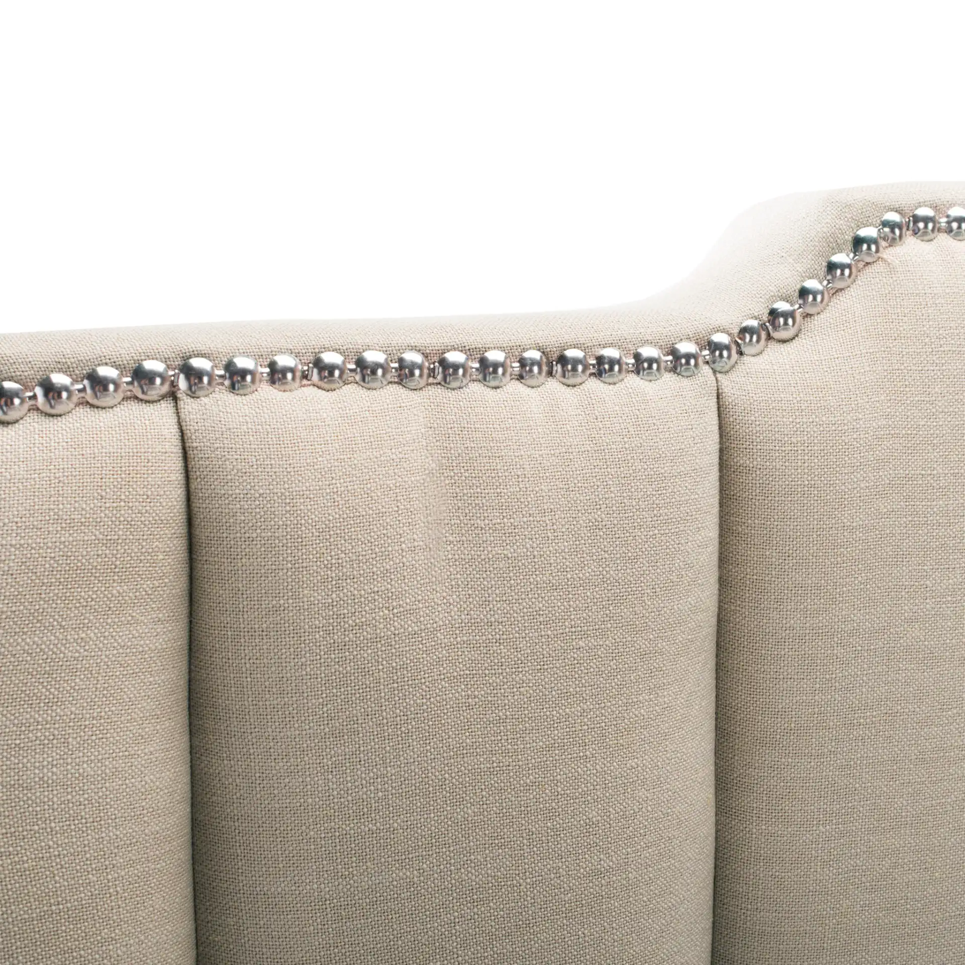 Streep Fabric Bed in Gray in a styled room