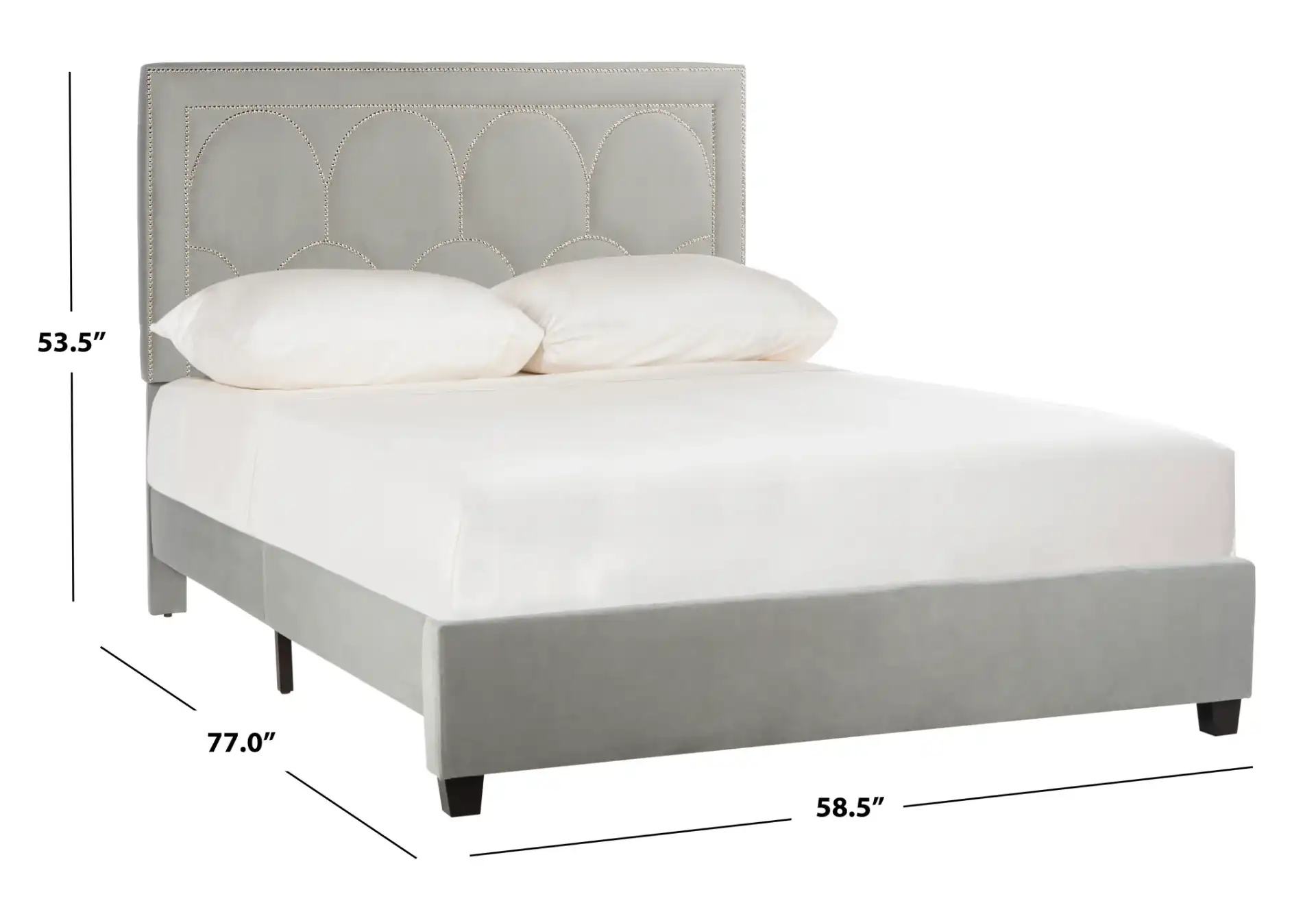 Solania Bed in Gray, detail view