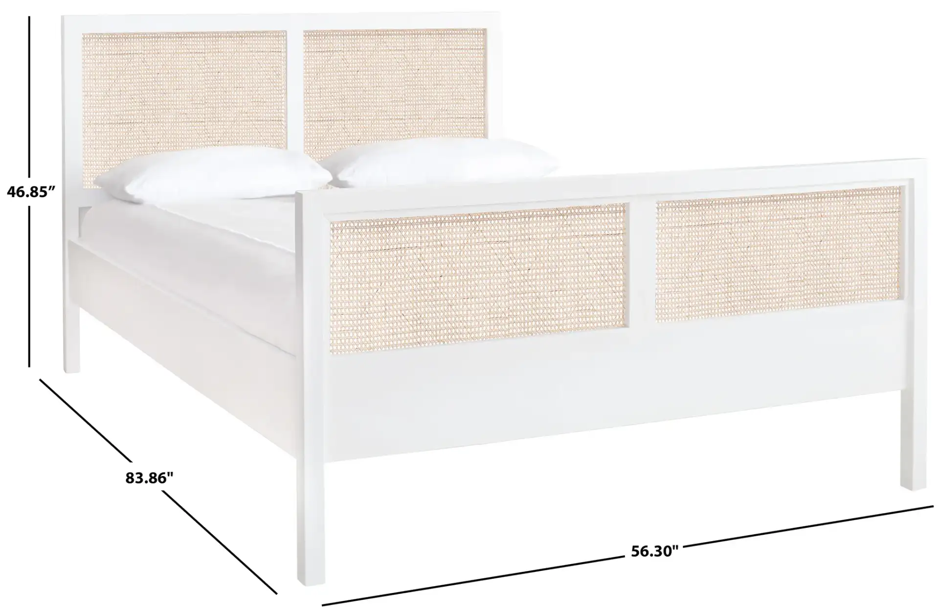 Kerensa Bed in White / Natural, detail view