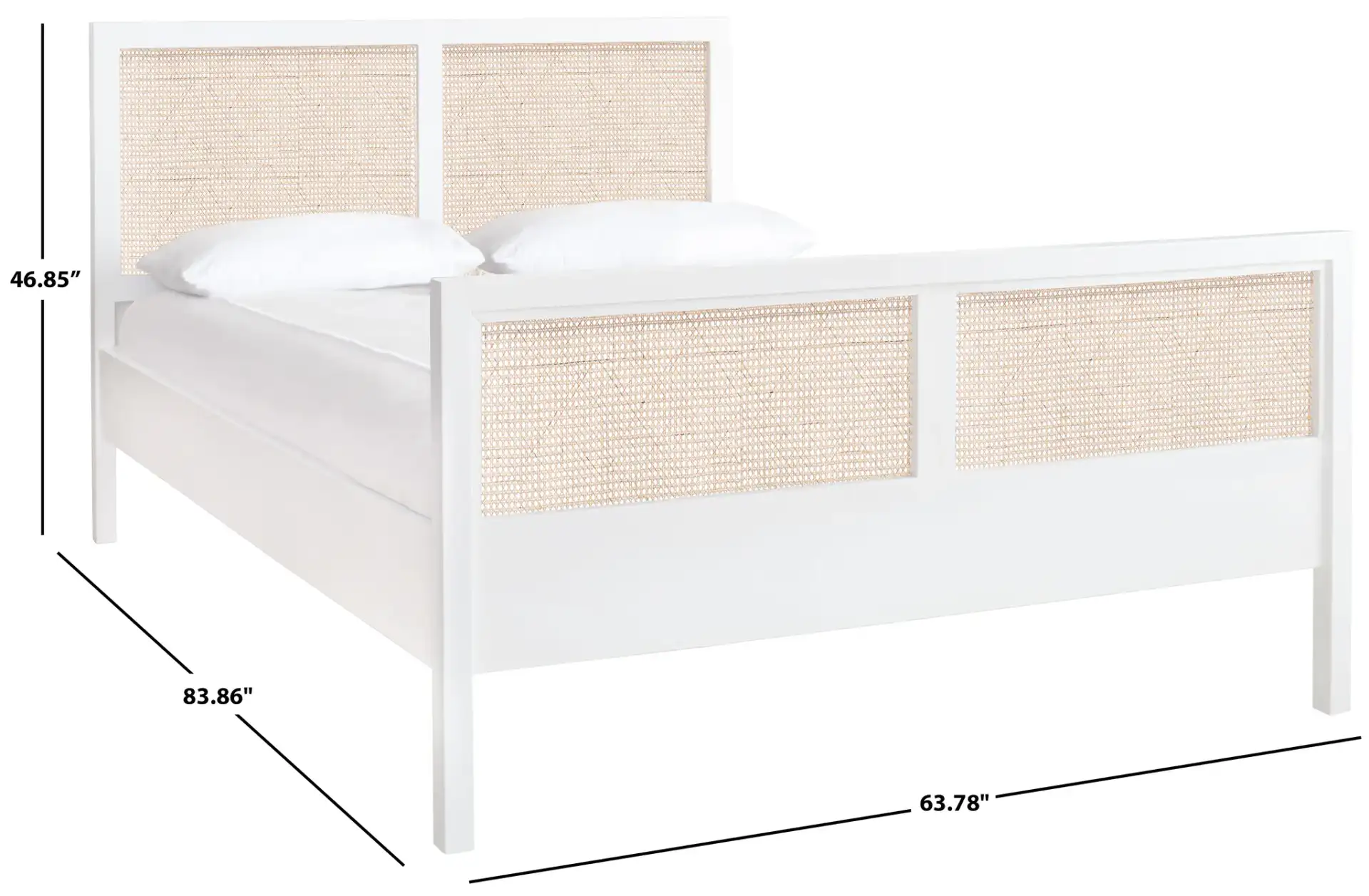 Kerensa Bed in White / Natural, detail view