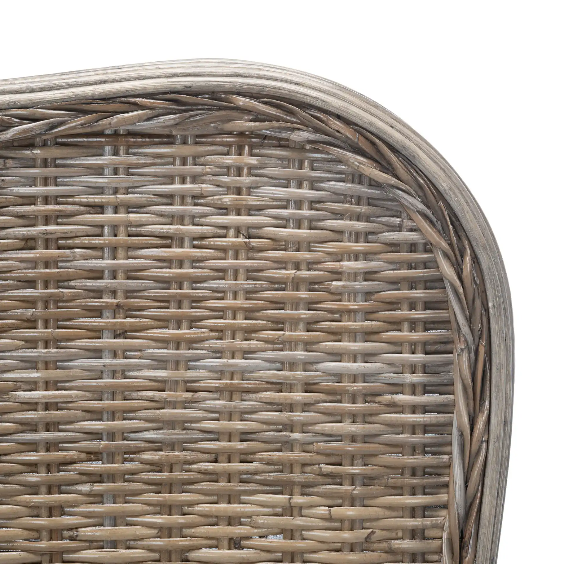 Daejon Rattan Bed in Grey / Espresso in a styled room