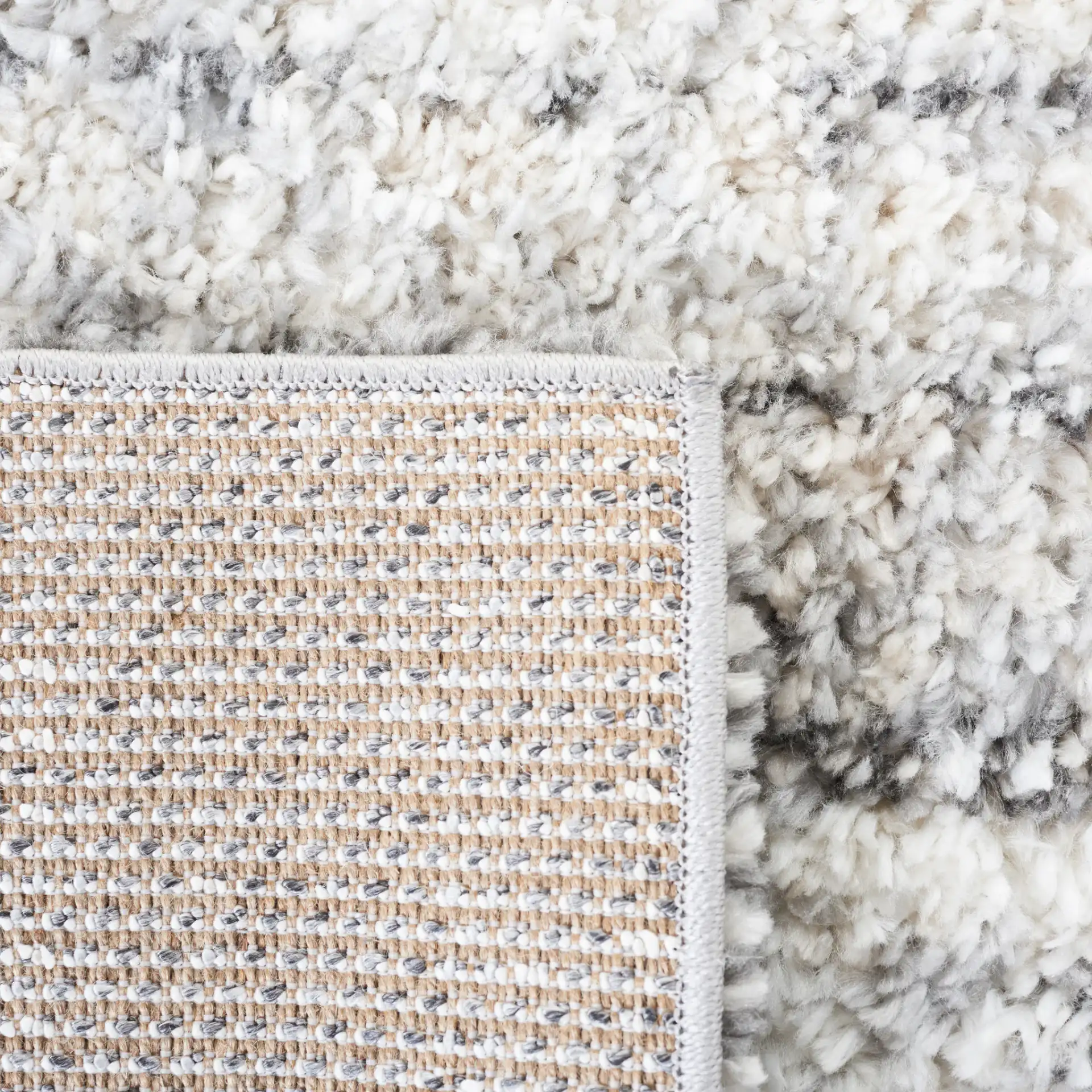 Berber Gradient Shag Rug in Gray / Charcoal in a styled room