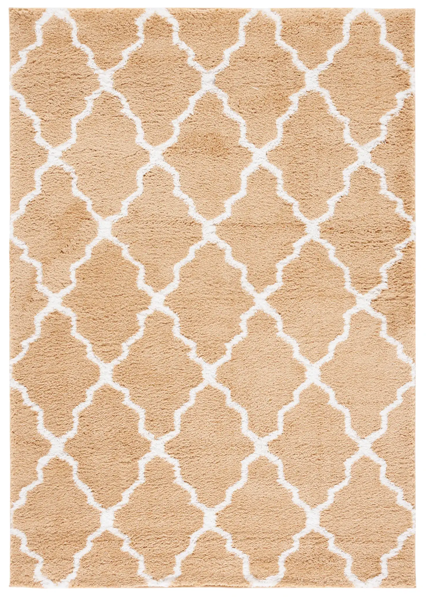 Berber Trellis Shag Rug in Dark Beige / Ivory