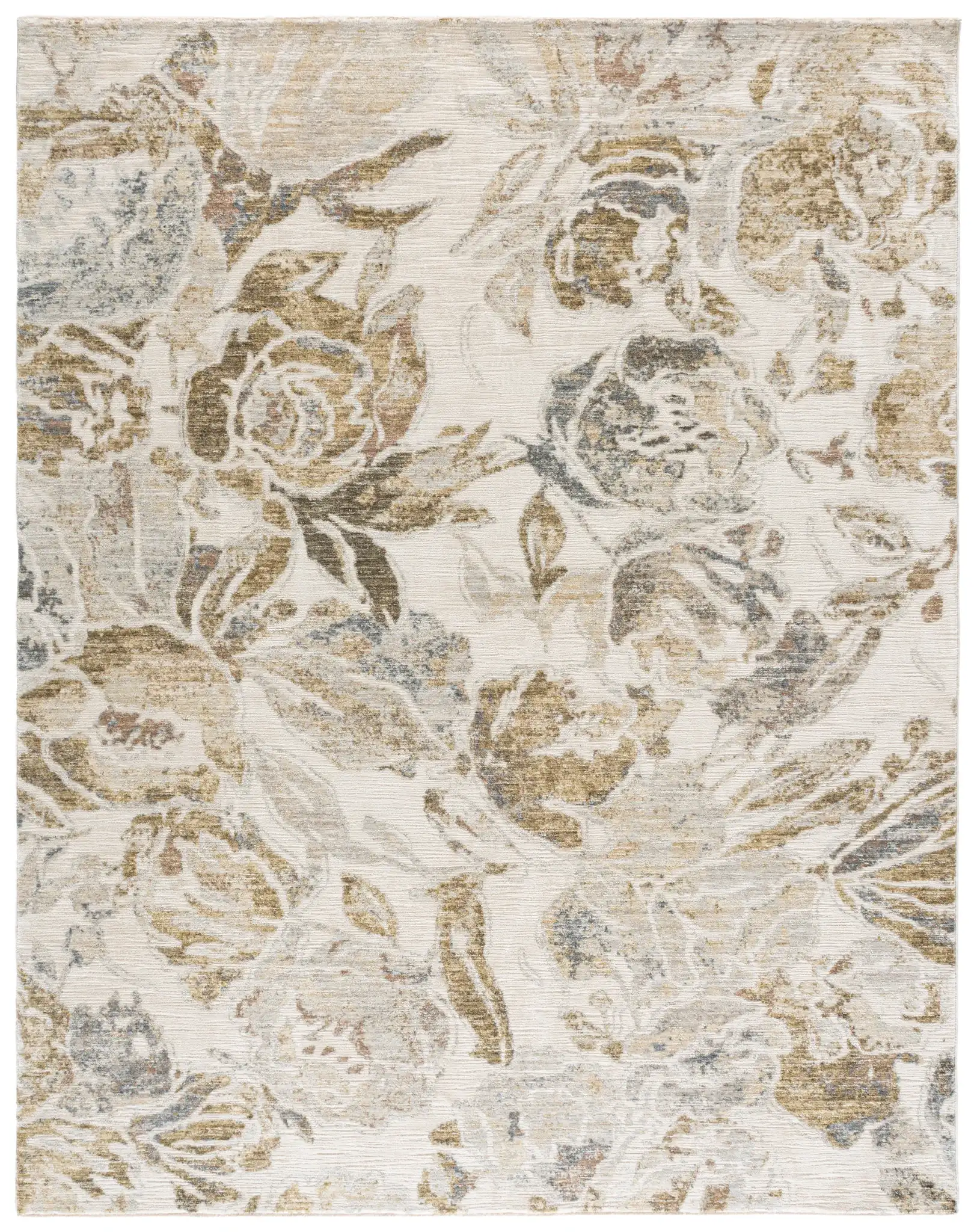 Bloom Transitional Floral Rug in Ivory / Beige
