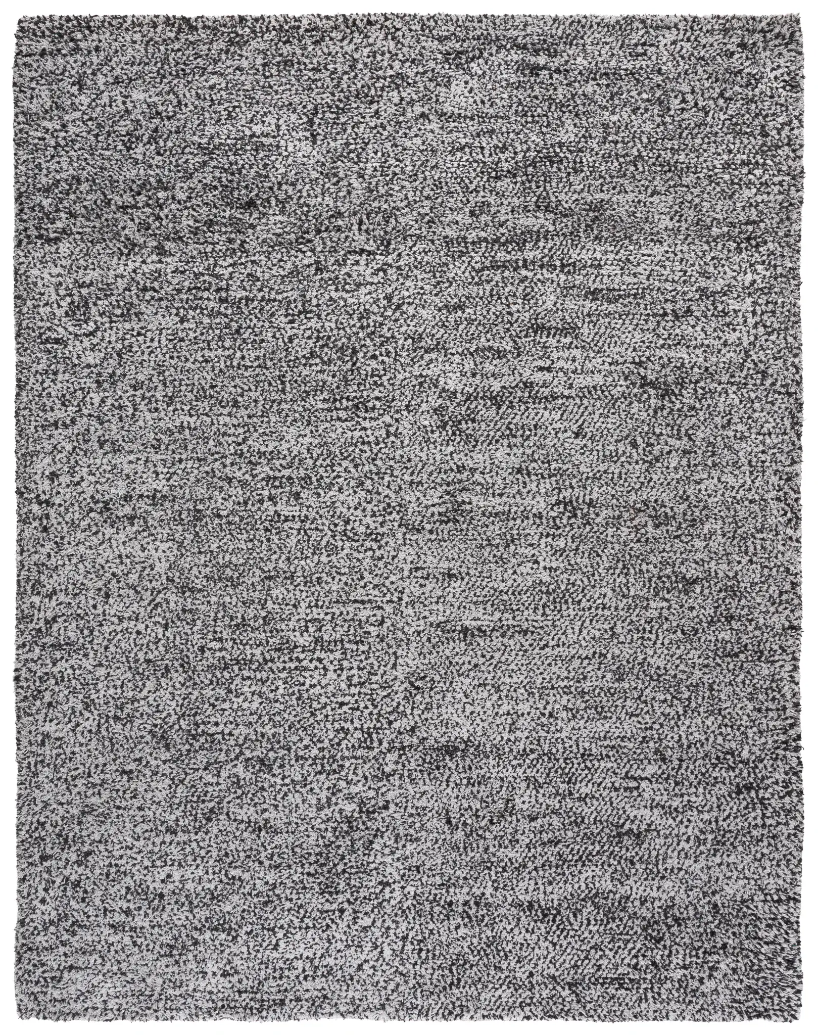 Berber Modern Solid Hand-Woven Wool Blend Rug in Ivory / Black