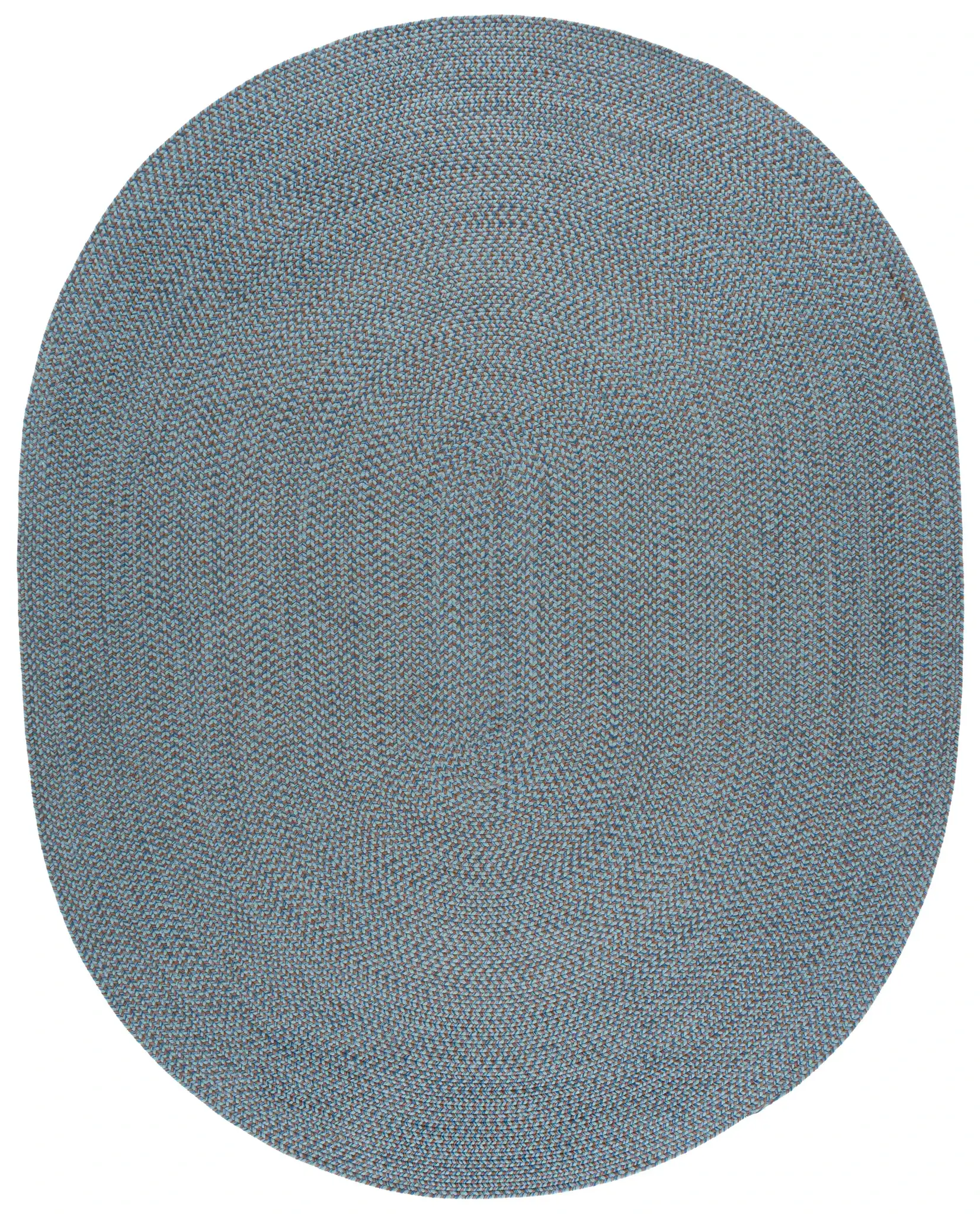 Braided Coastal Concentric Oval Hand-Woven Cotton Rug in Multicolor