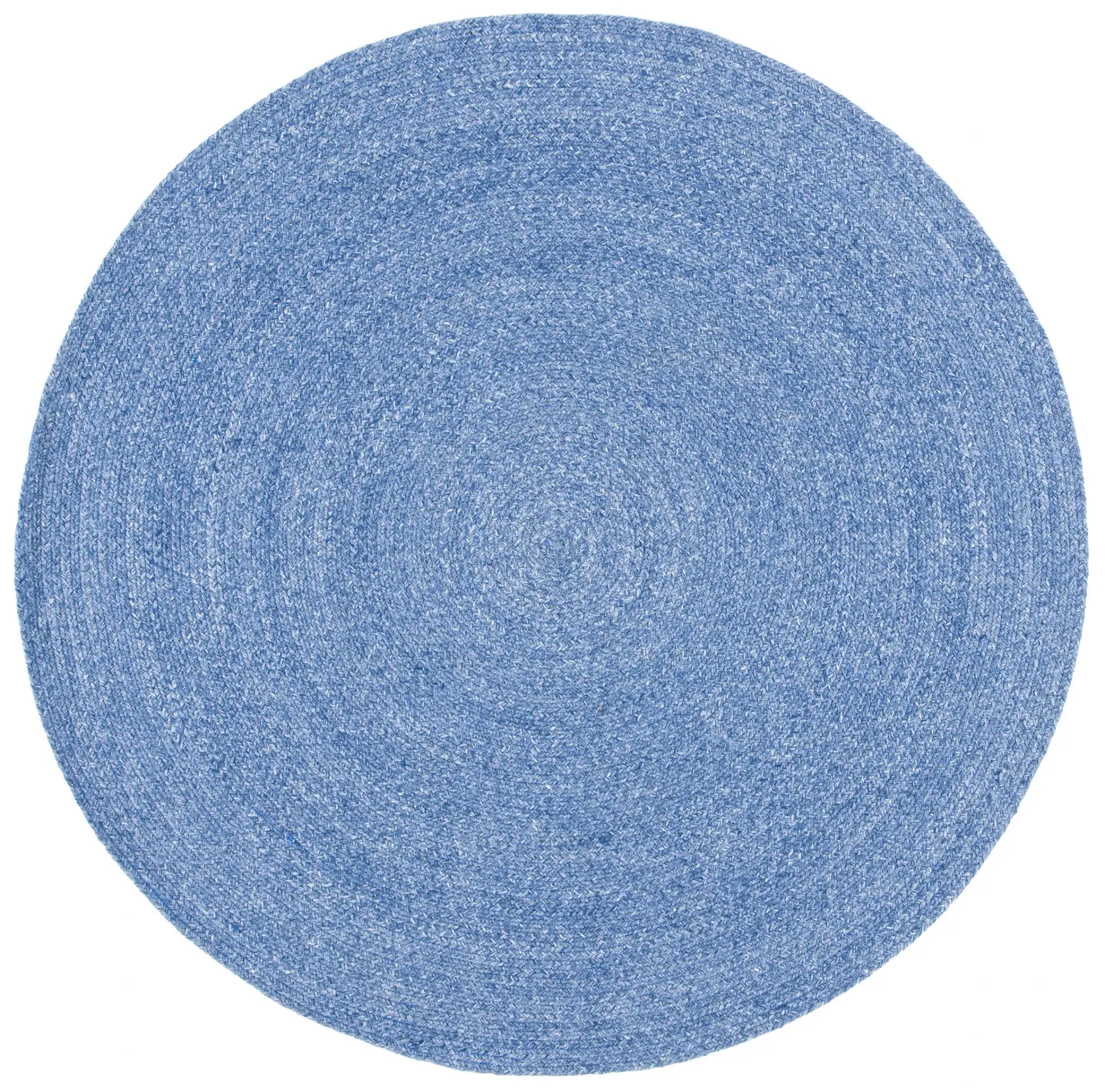 Braided Farmhouse Solid Hand-Woven Rug in Blue