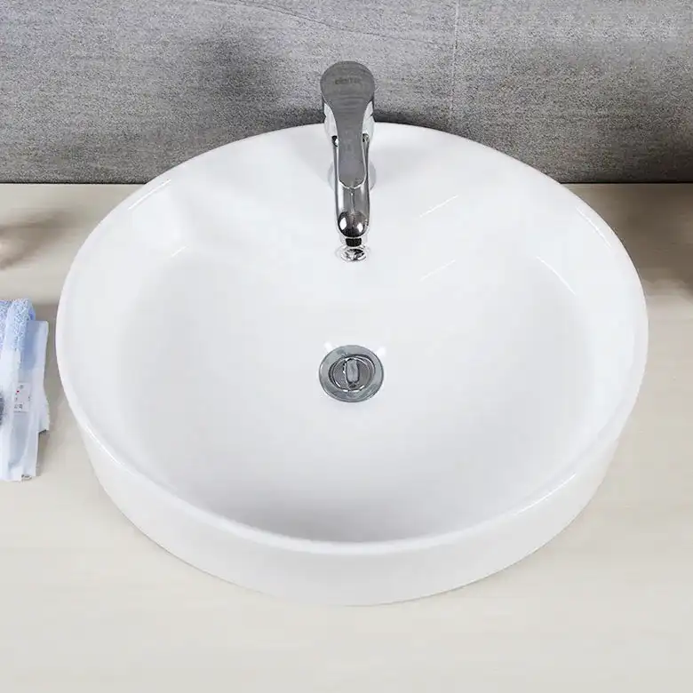 Brook Bathroom Sink in White in a styled room