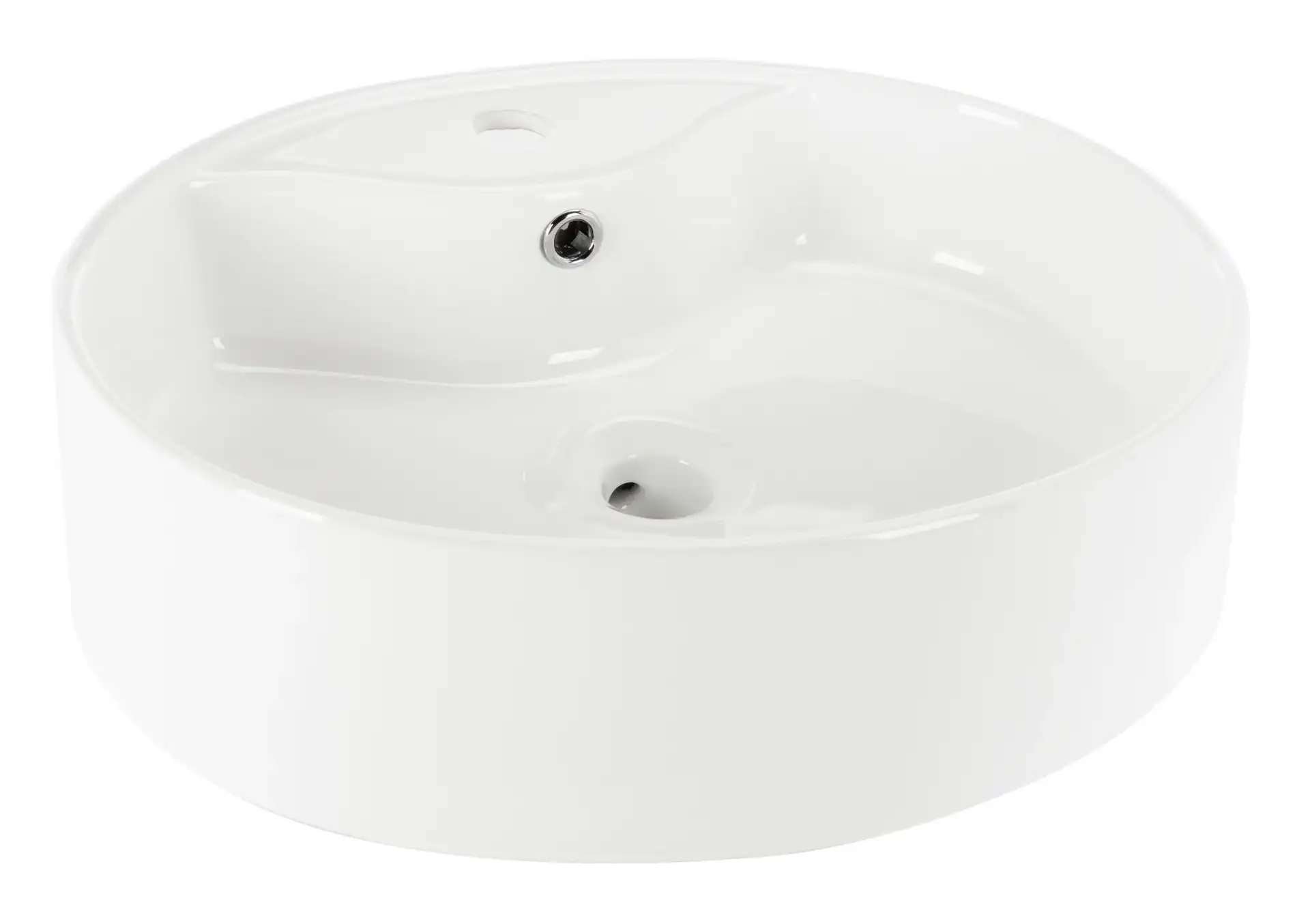 Brook Bathroom Sink in White, detail view