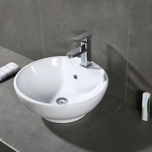Kai Bathroom Sink in White in a styled room