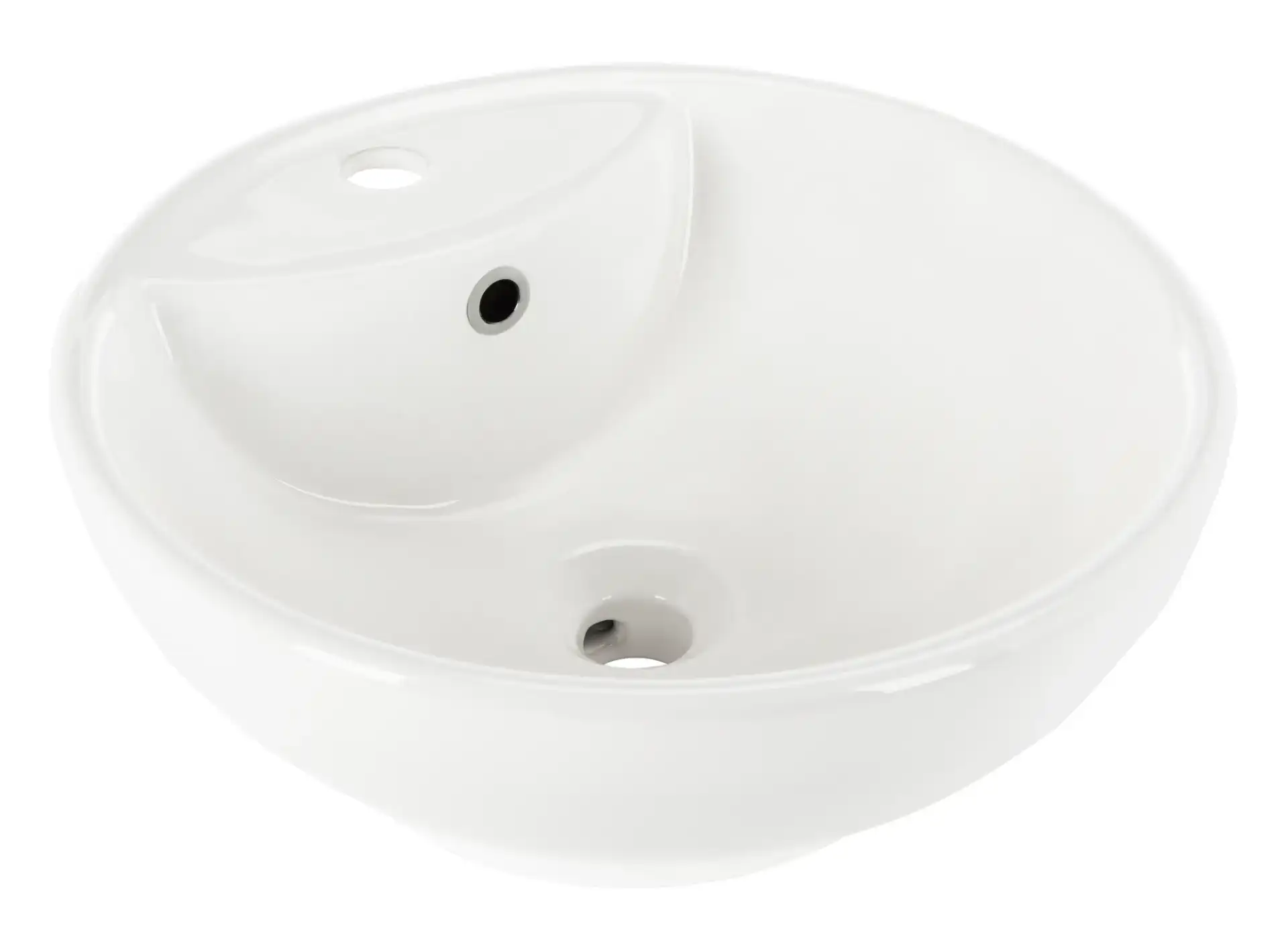 Kai Bathroom Sink in White, detail view