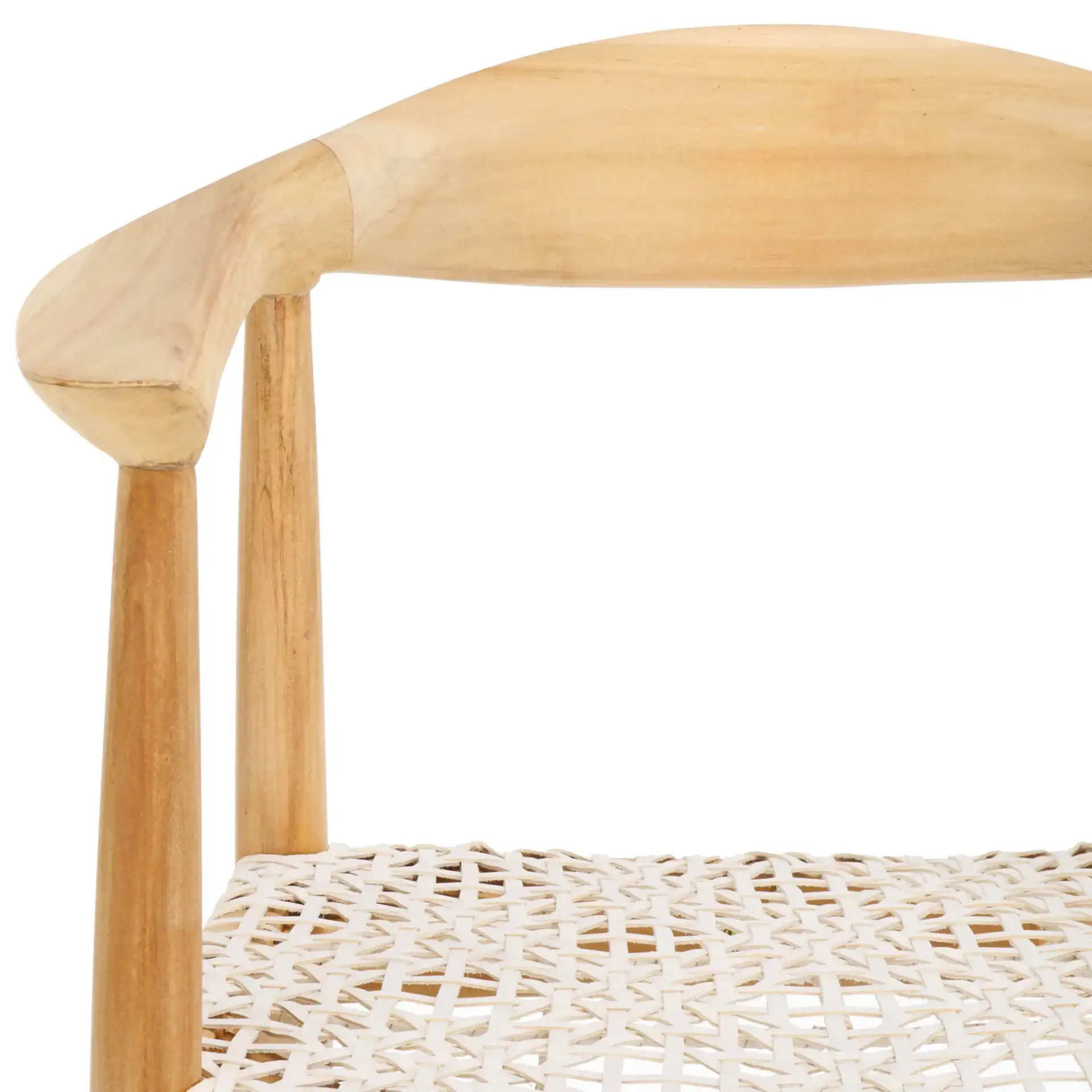 Bandelier Barstool in Natural / White in a styled room