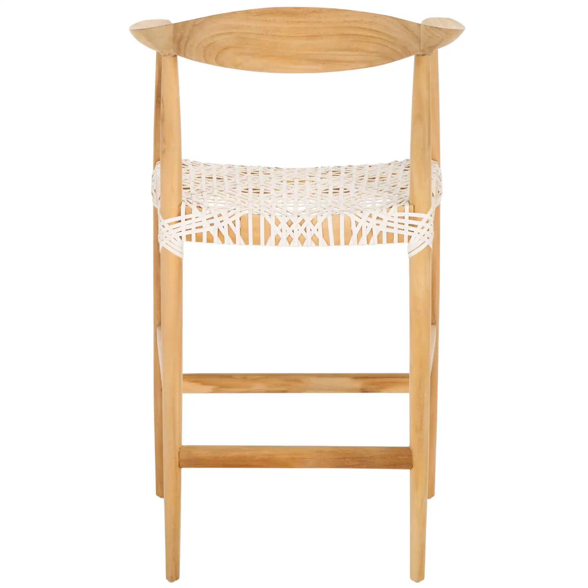 Bandelier Counter Stool in Natural / White, detail view