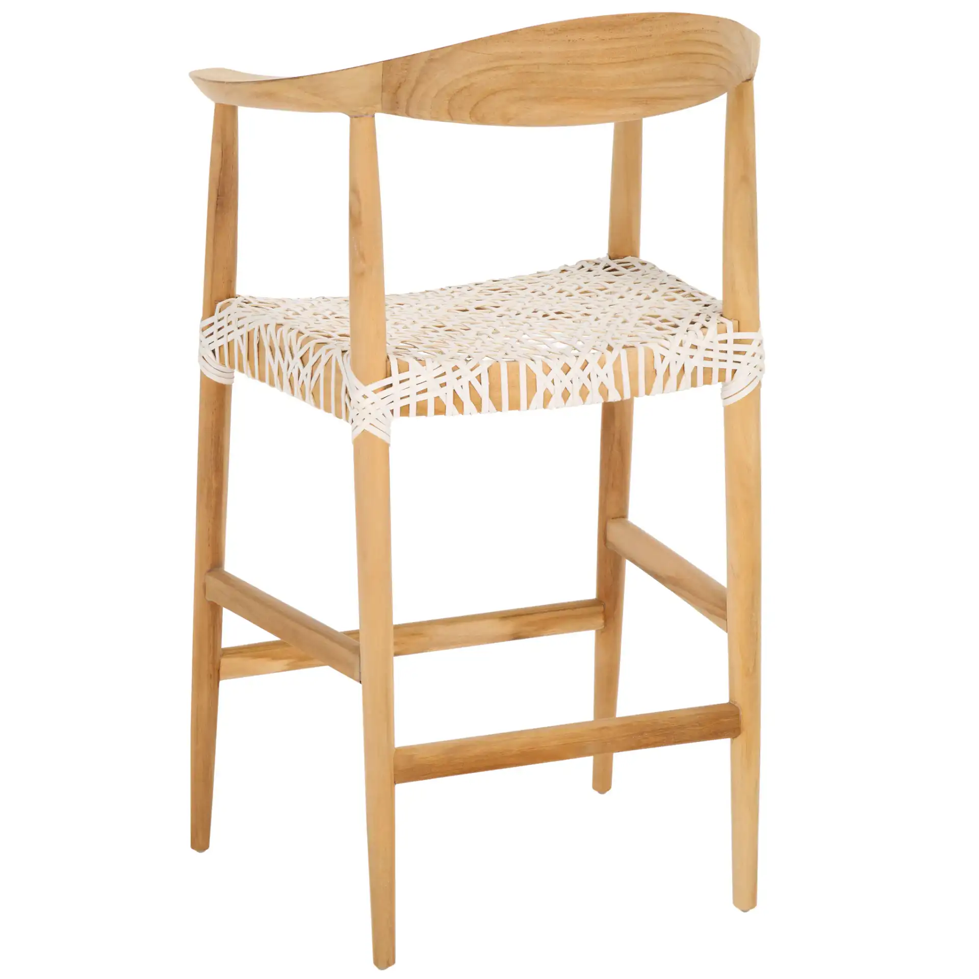 Bandelier Counter Stool in Natural / White, detail view
