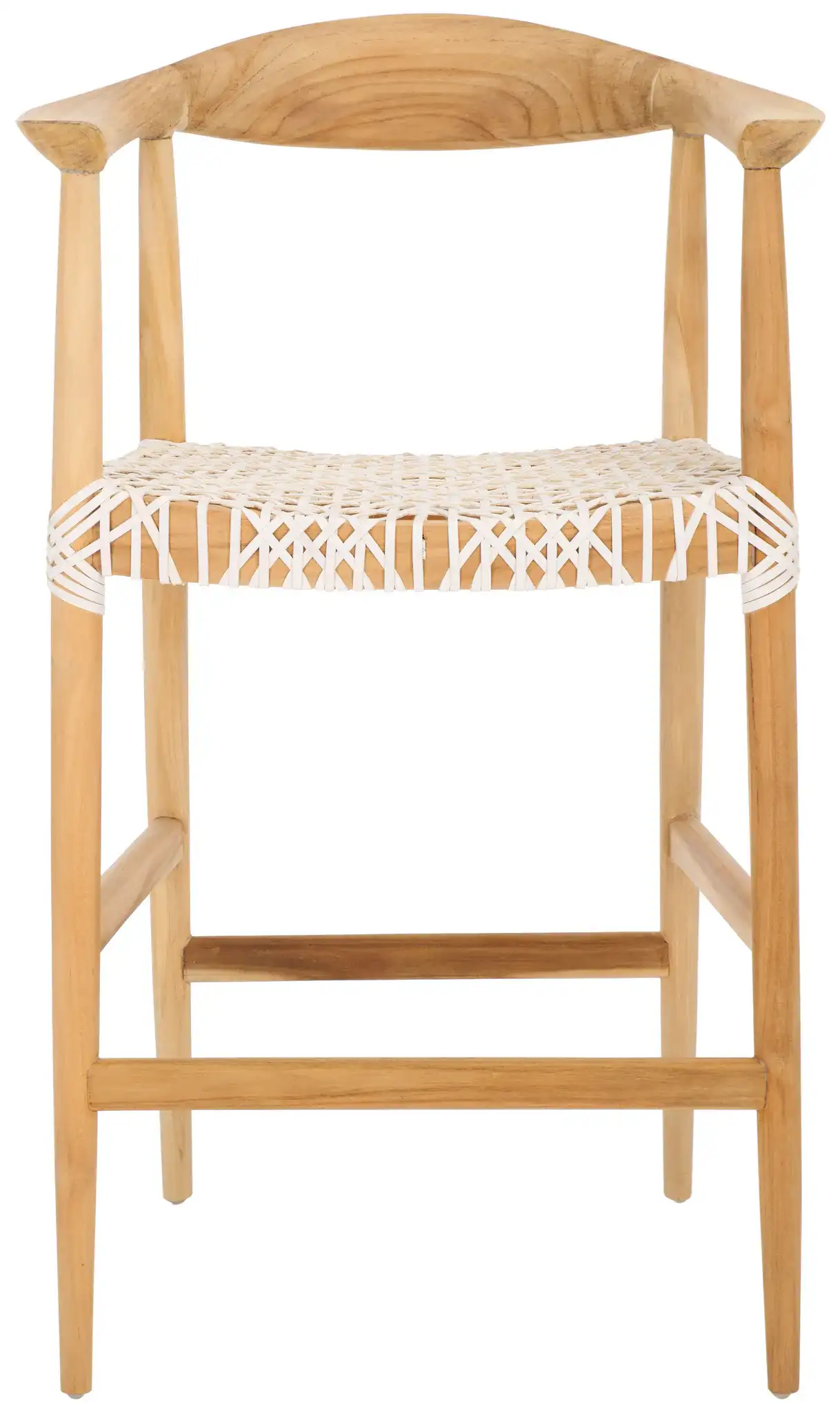 Bandelier Counter Stool in Natural / White, detail view