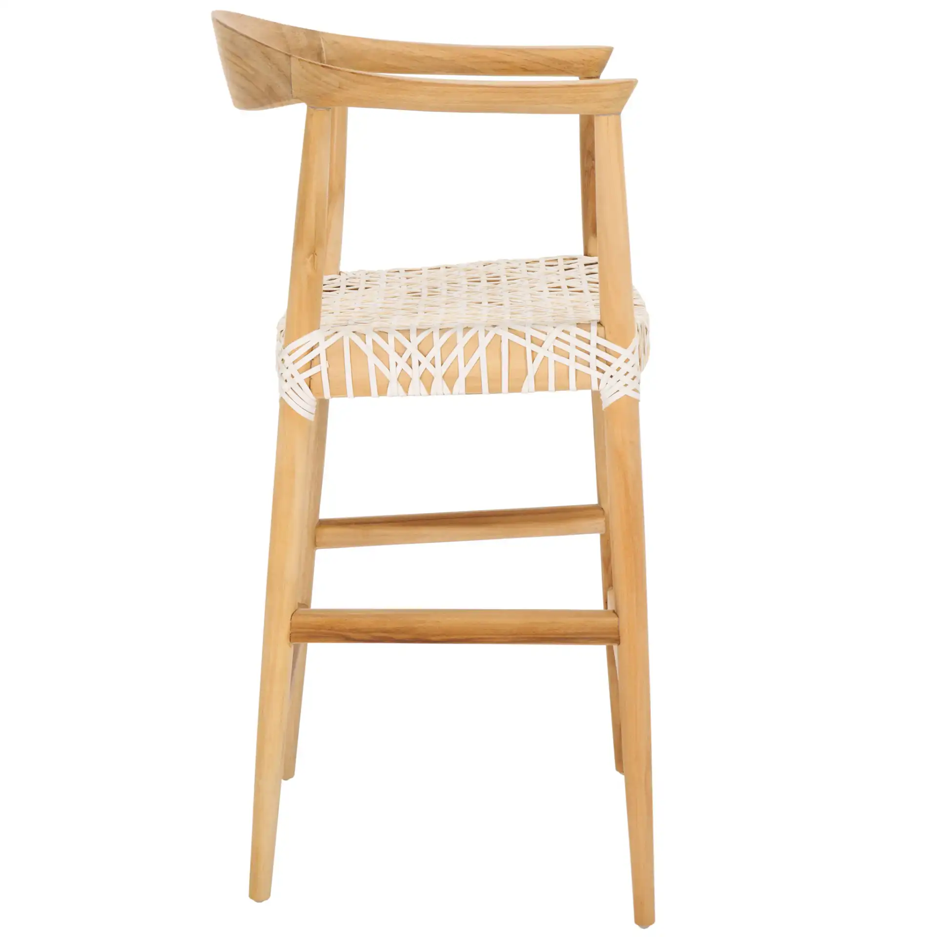 Bandelier Counter Stool in Natural / White, detail view