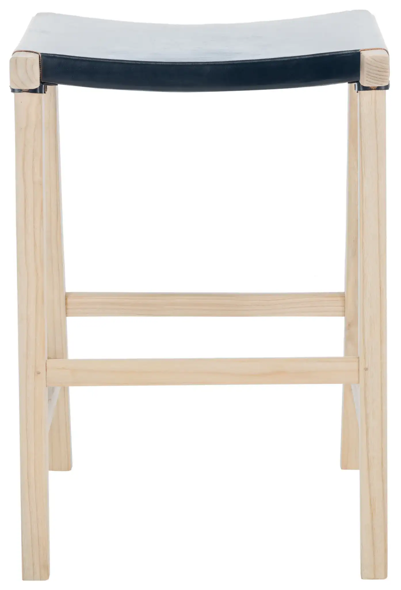 Aariz Rectangle Counter Stool in Black / Natural, detail view