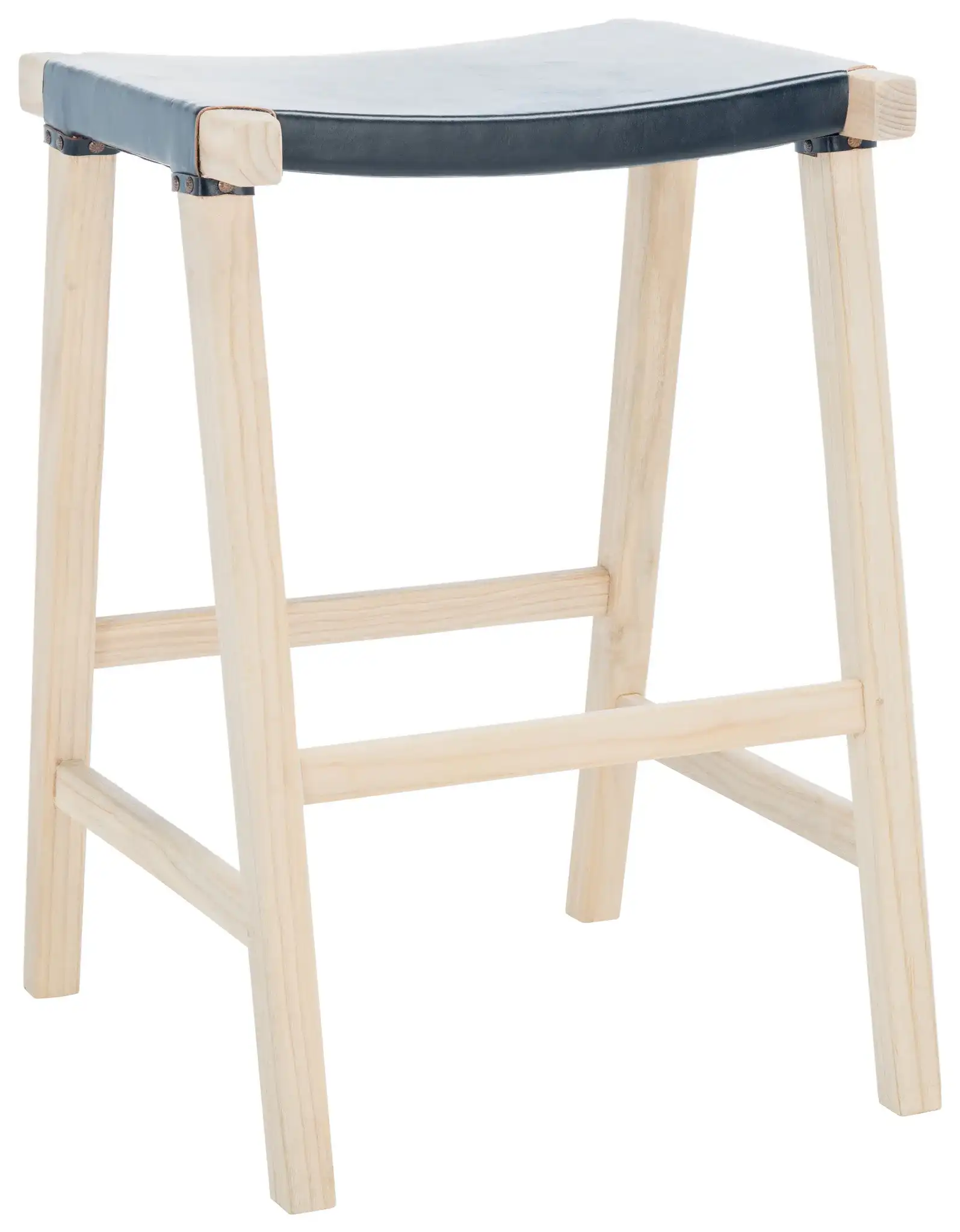 Aariz Rectangle Counter Stool in Black / Natural, detail view