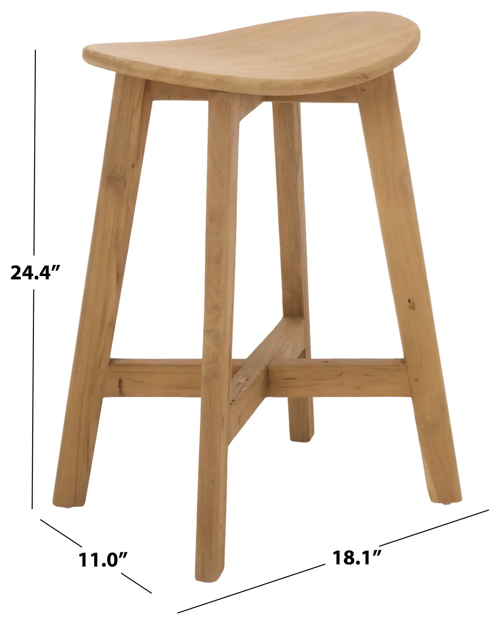 Rancho Counter Stool in Natural, detail view