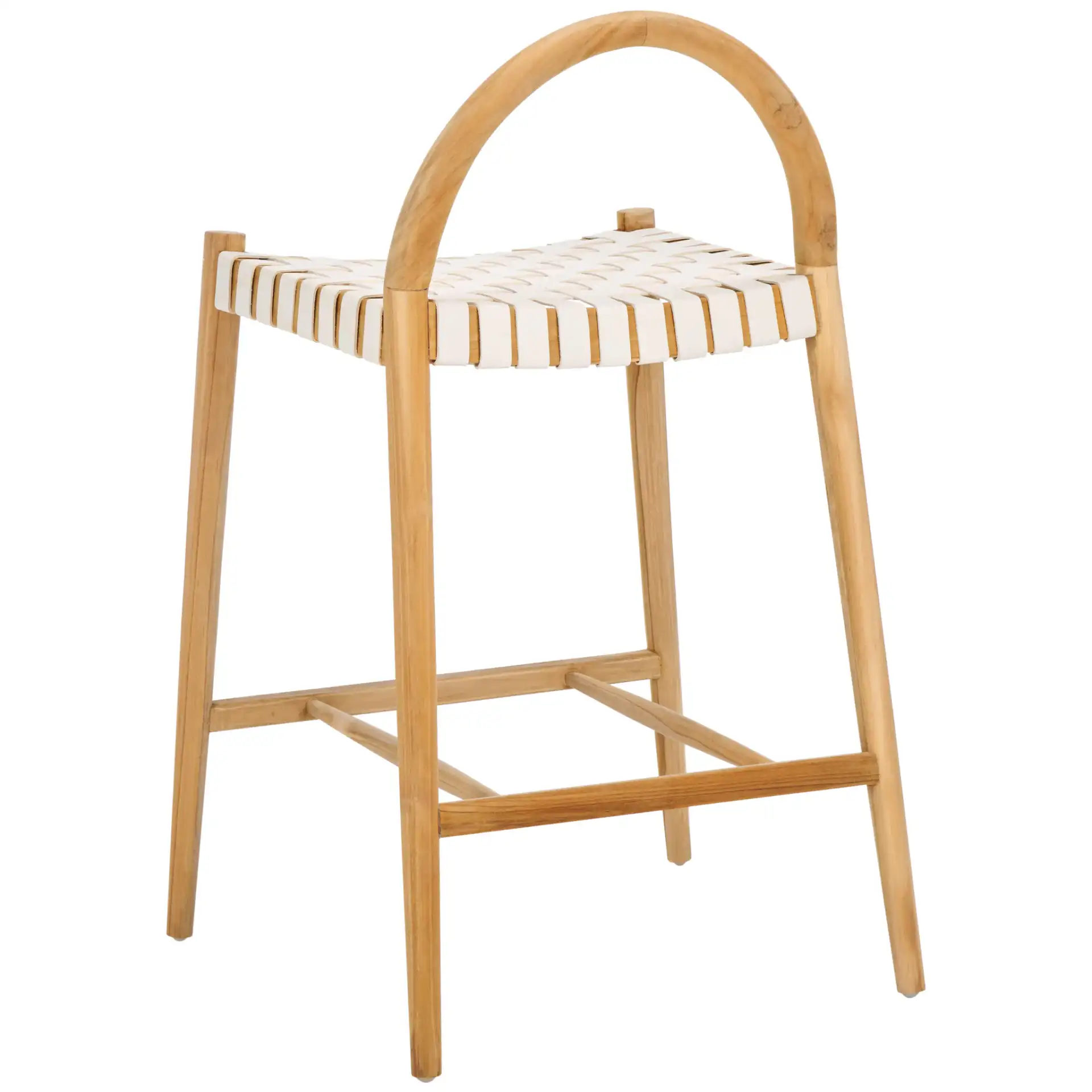 Rhyan Counter Stool in White / Natural, detail view
