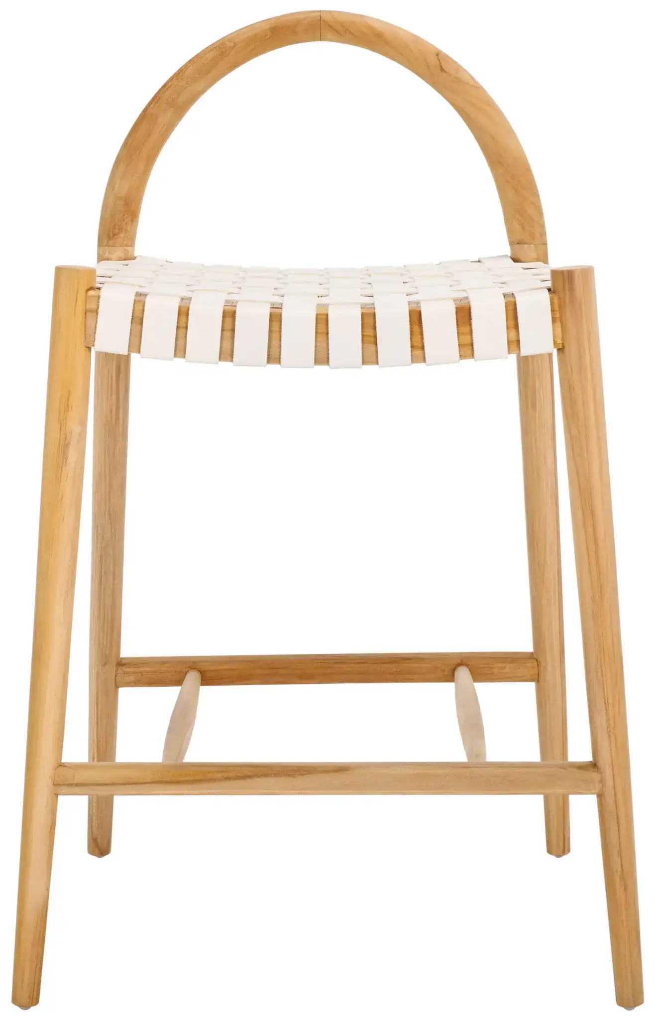 Rhyan Counter Stool in White / Natural, detail view
