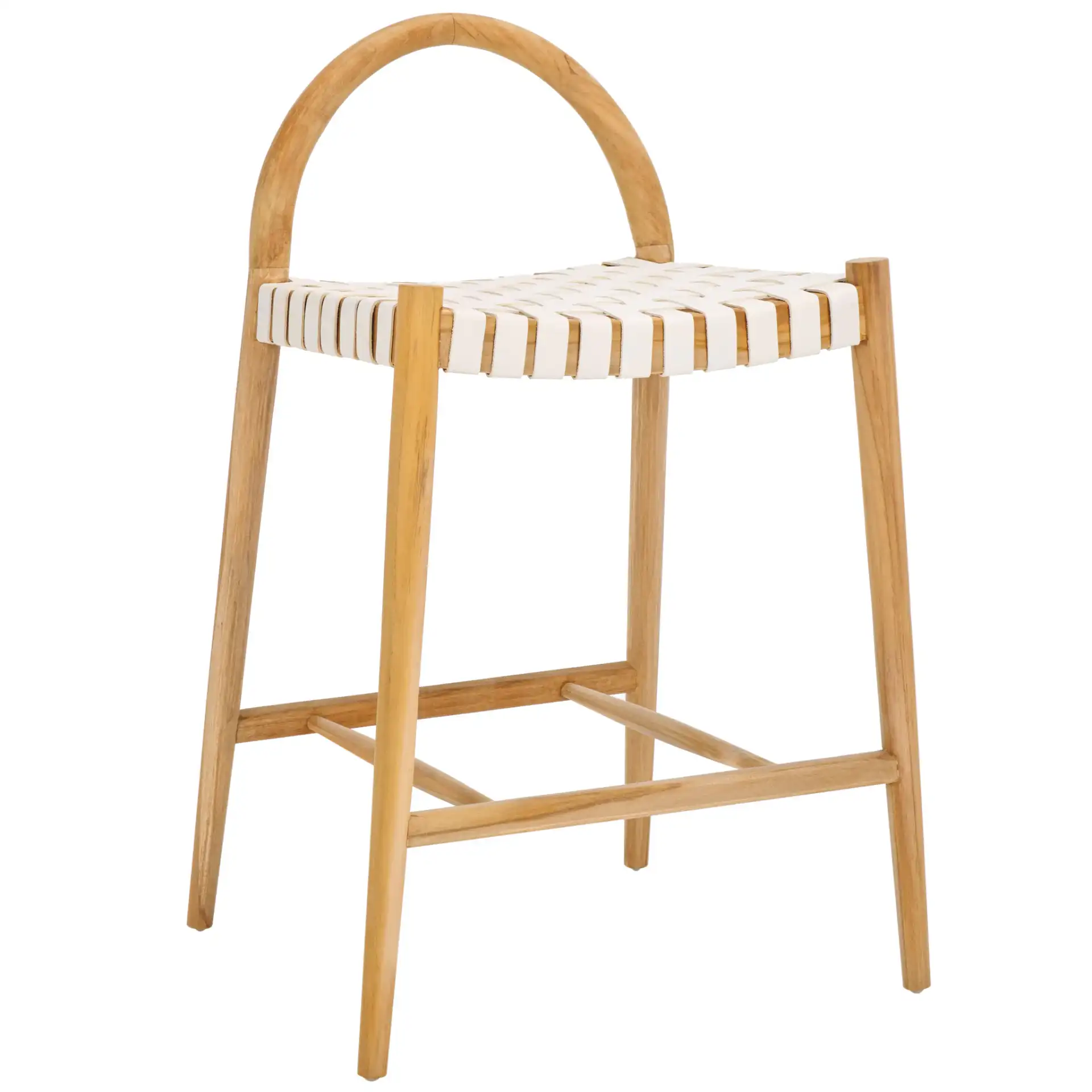 Rhyan Counter Stool in White / Natural