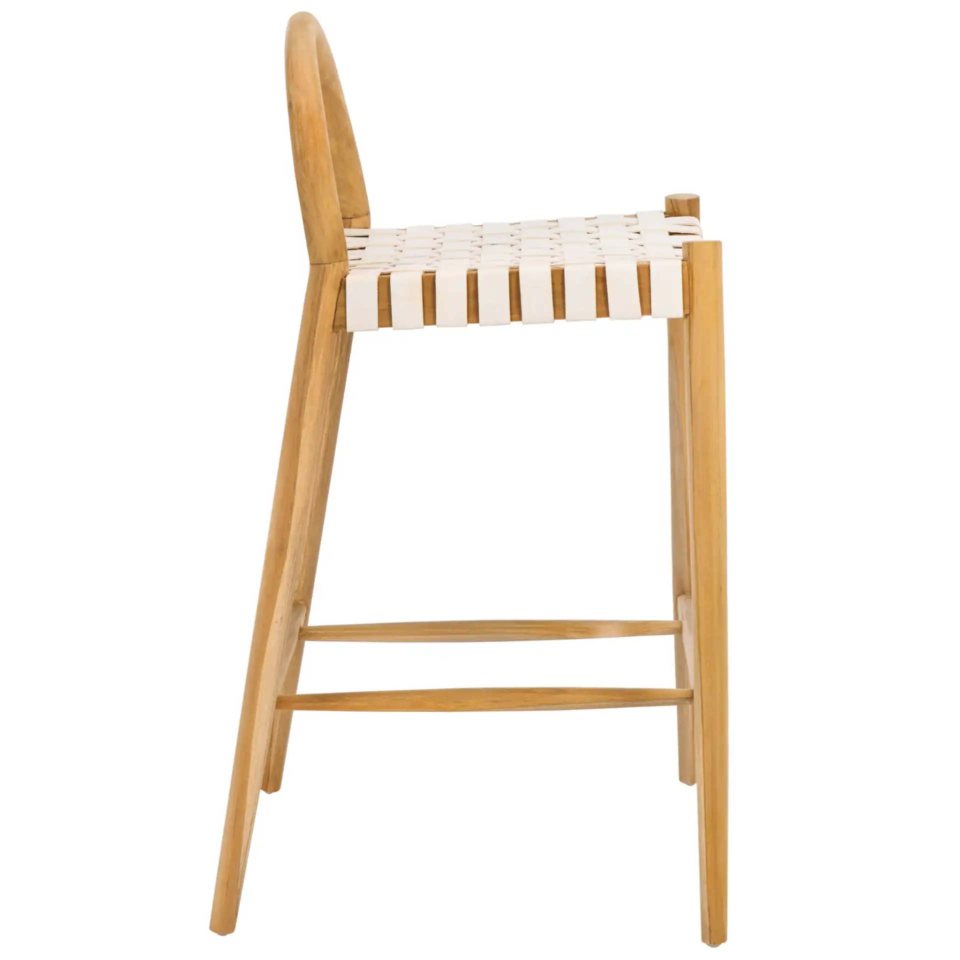 Rhyan Counter Stool in White / Natural, detail view