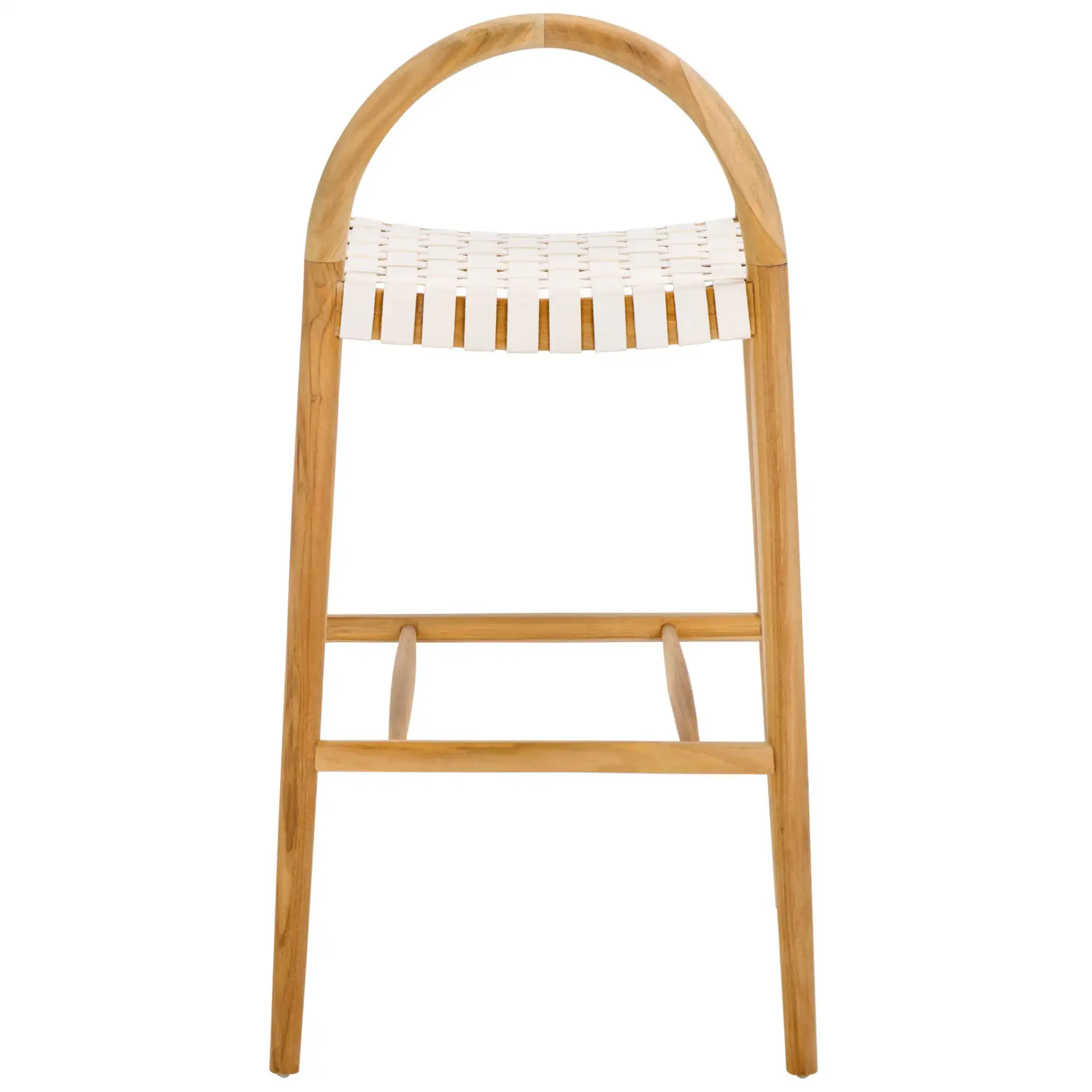 Rhyan Bar Stool in White / Natural, detail view