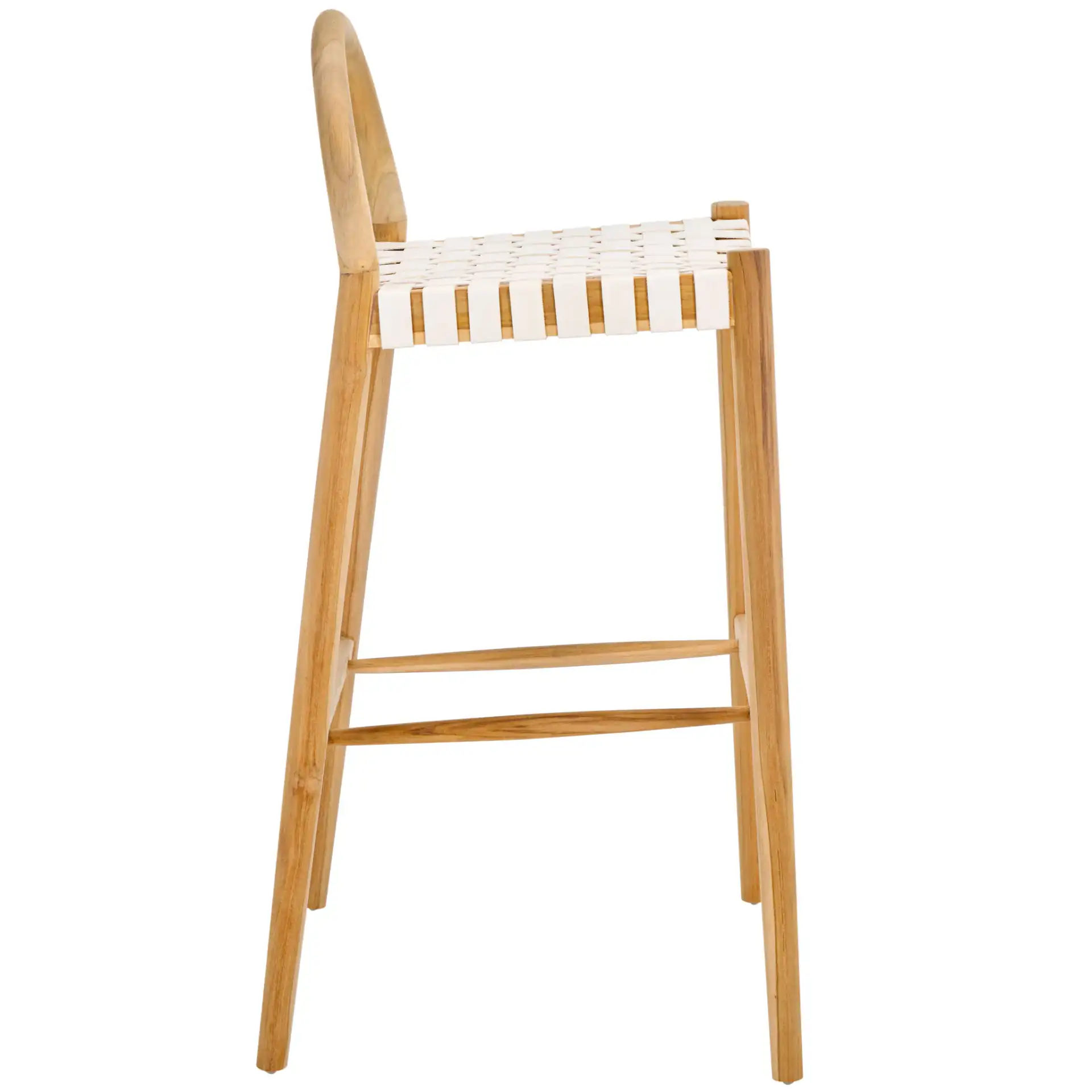 Rhyan Bar Stool in White / Natural, detail view