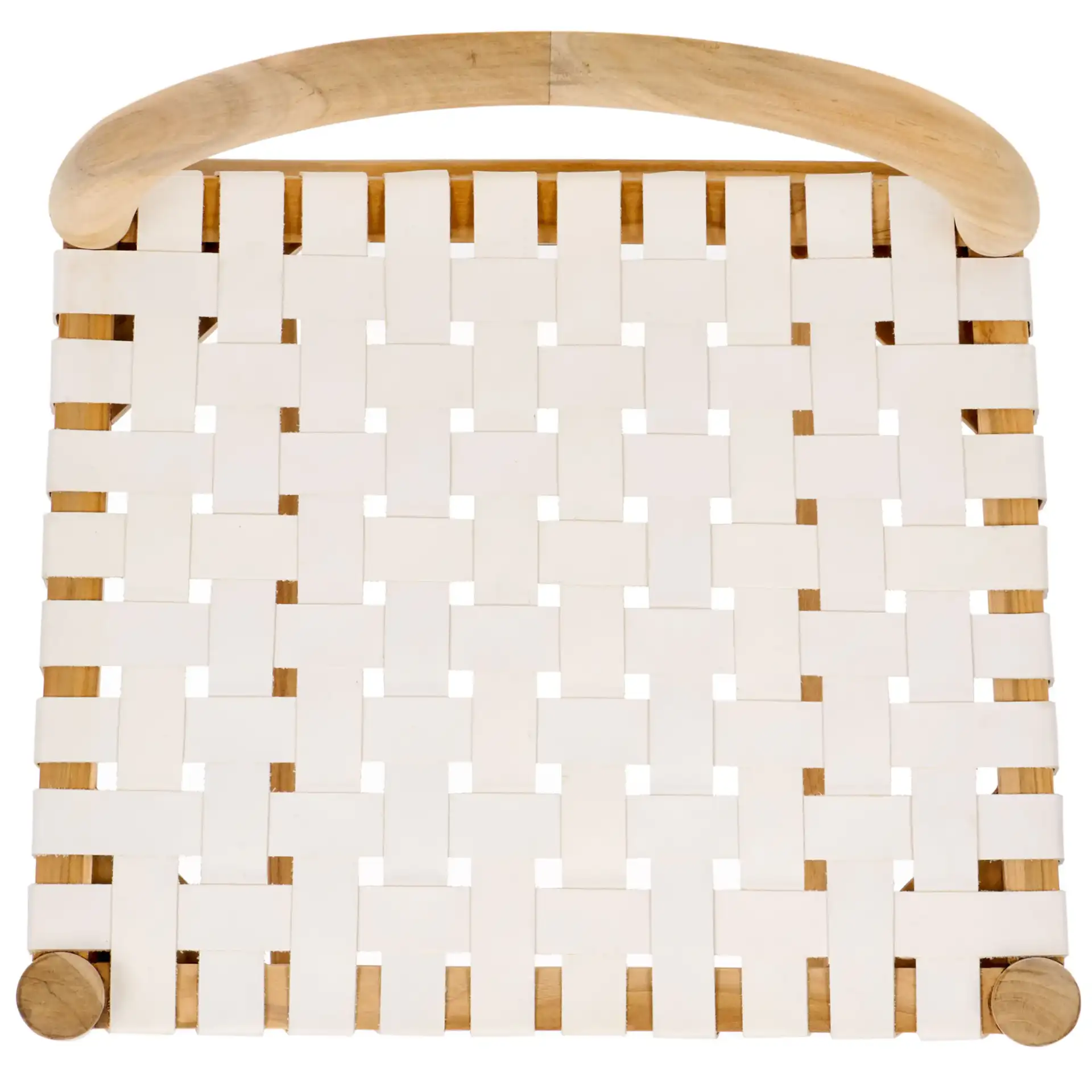 Rhyan Bar Stool in White / Natural, detail view