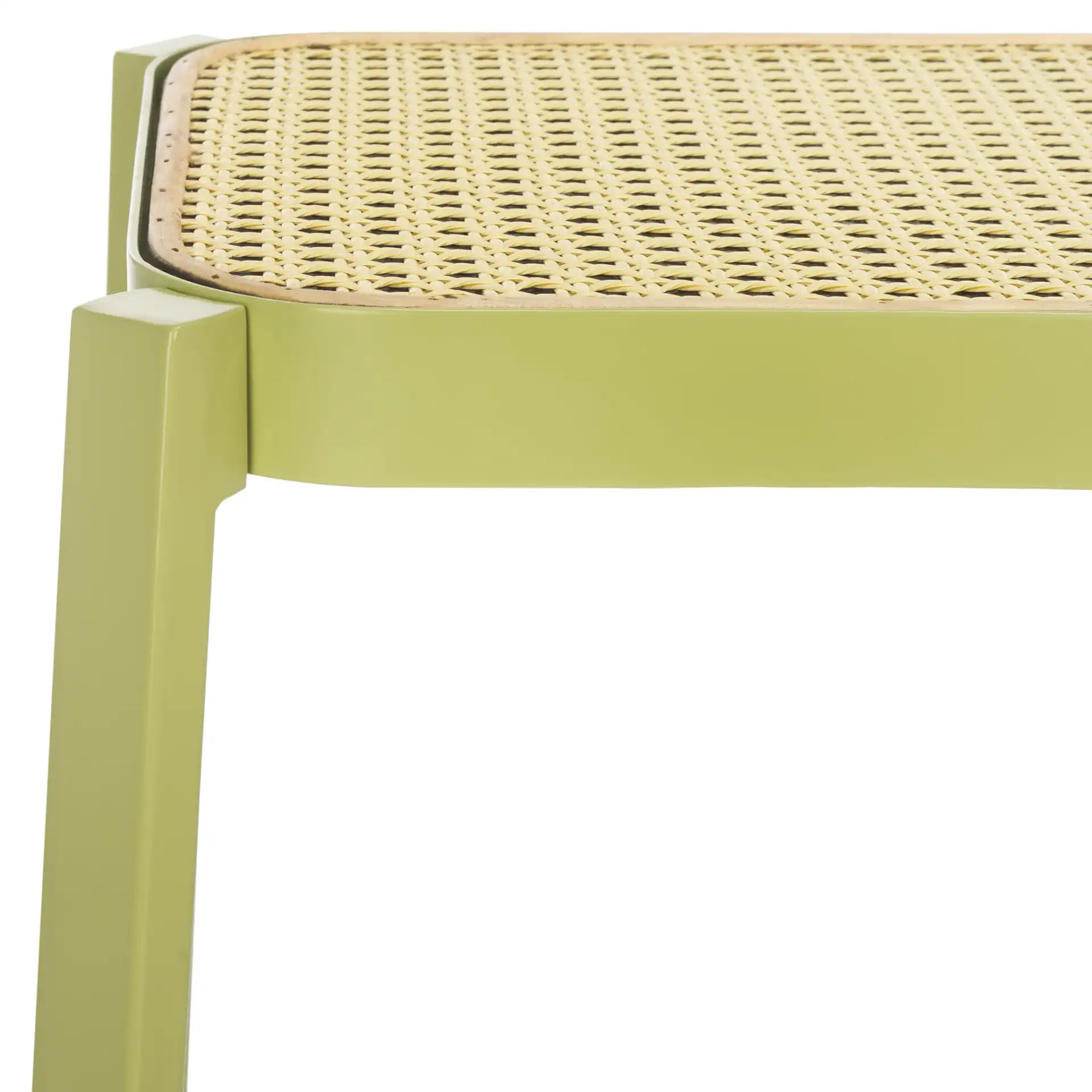 Palmyra Cane Counter Stool in Green / Natural in a styled room