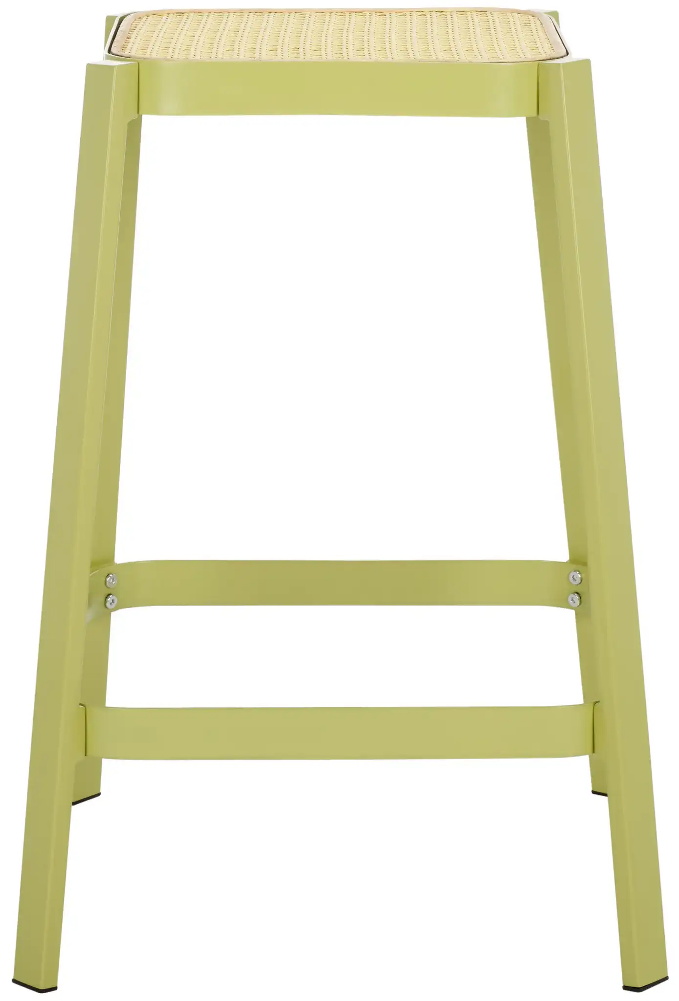 Palmyra Cane Counter Stool in Green / Natural, detail view