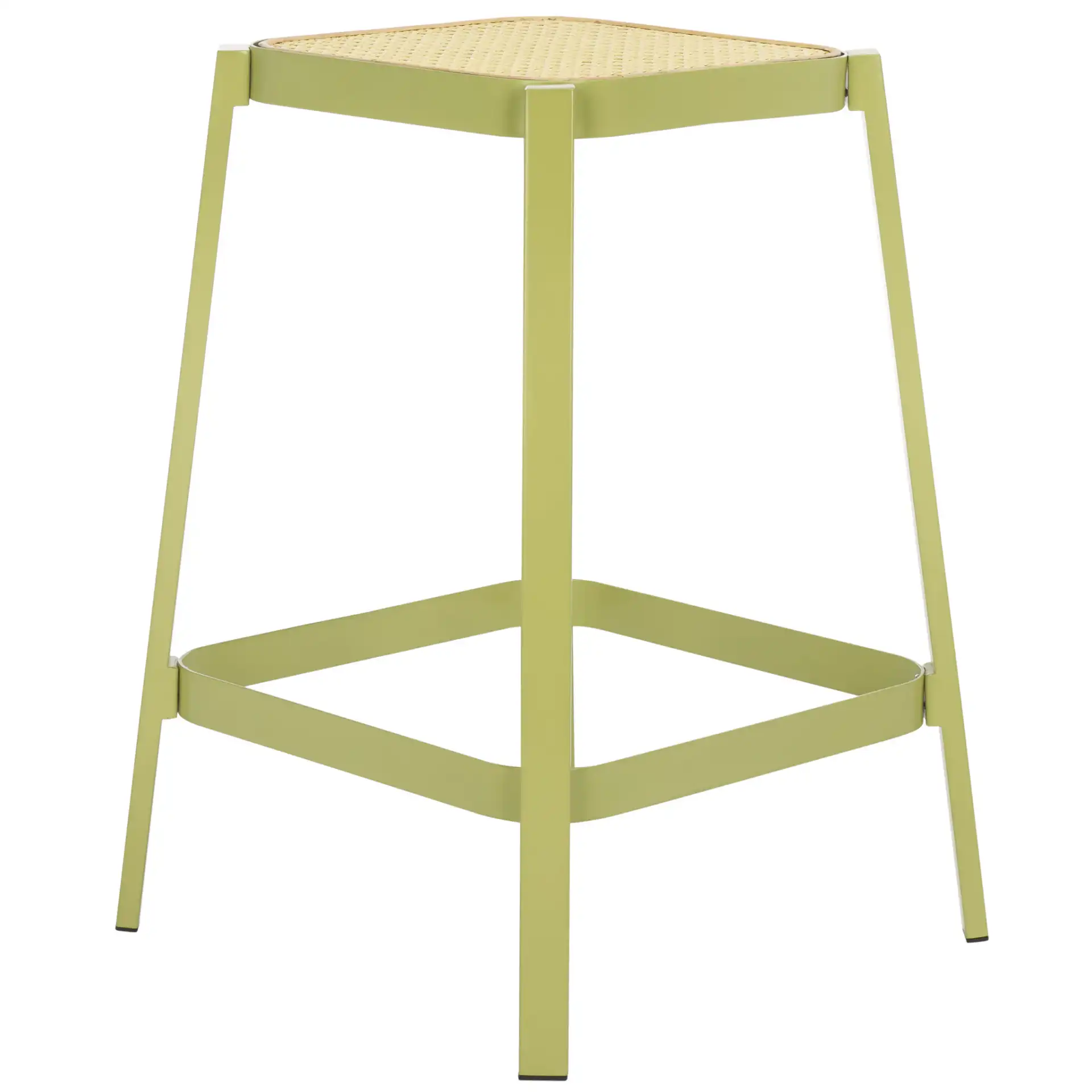 Palmyra Cane Counter Stool in Green / Natural, detail view