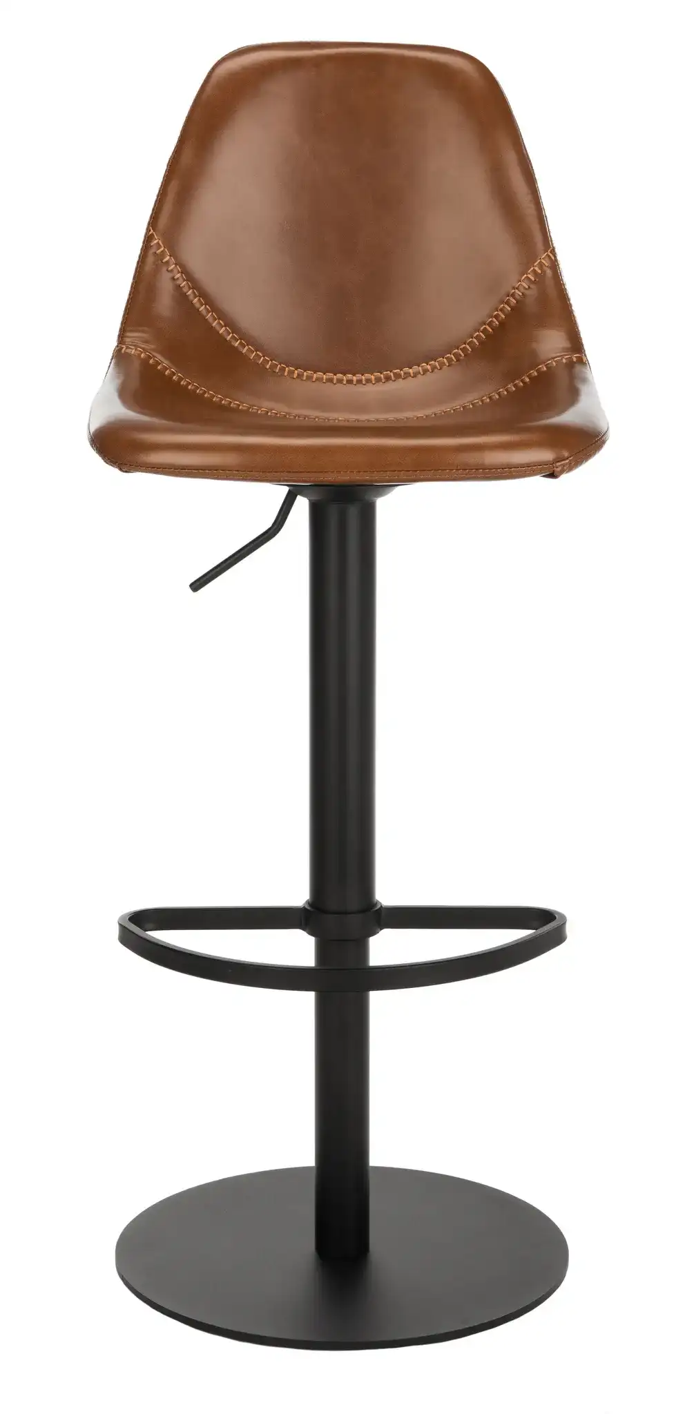Sky Adjustable Swivel Barstool in Olive Pu / Black, detail view