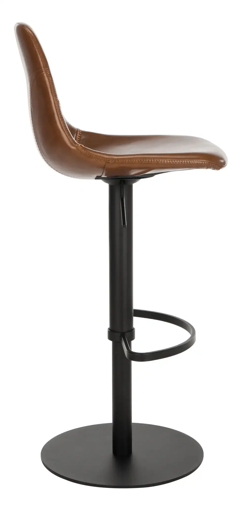 Sky Adjustable Swivel Barstool in Olive Pu / Black, detail view