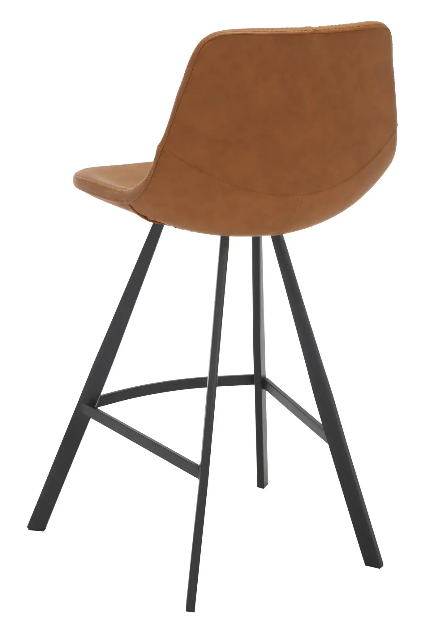 Ryanne Counter Stool in Cognac / Black, detail view