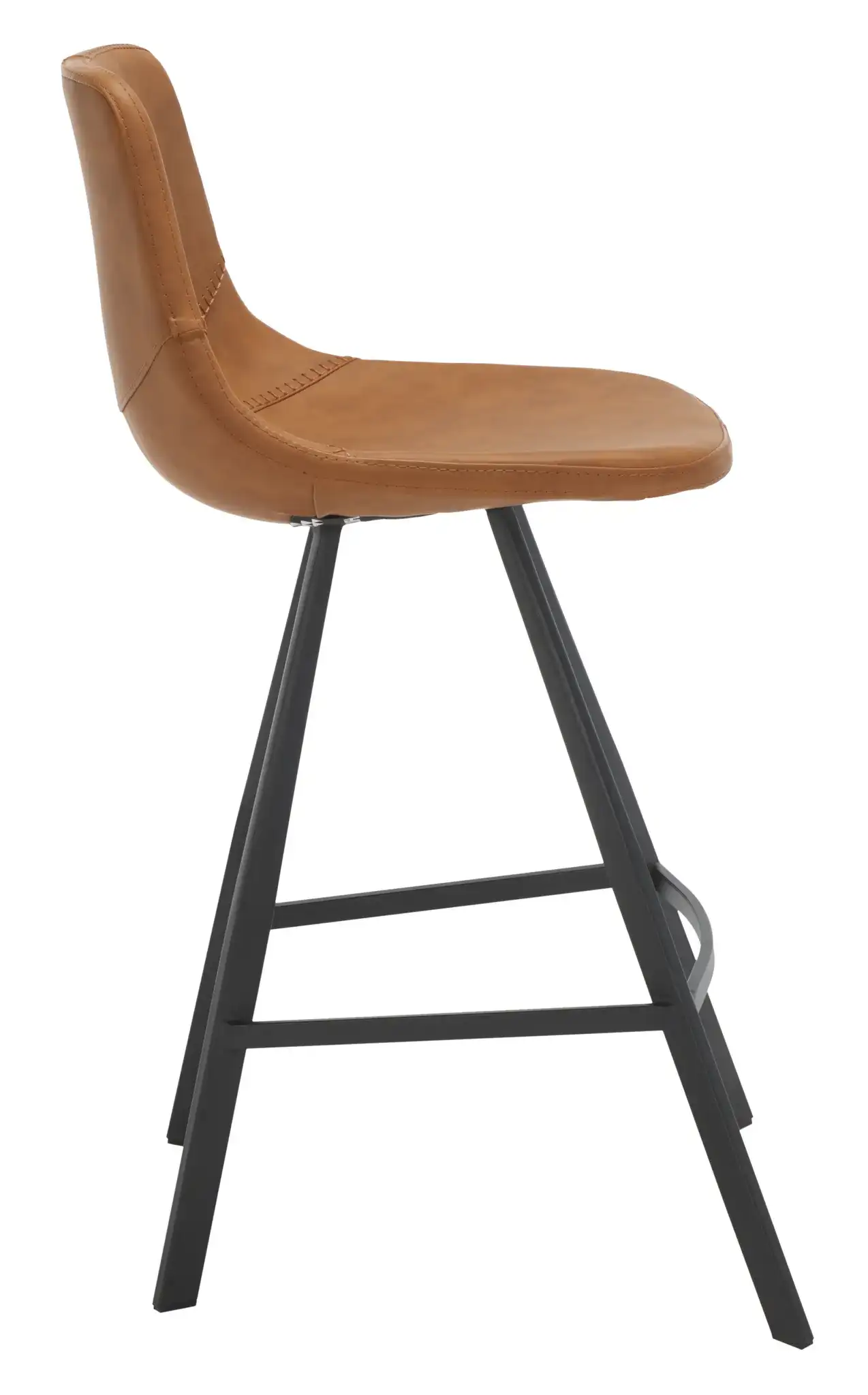 Ryanne Counter Stool in Cognac / Black, detail view