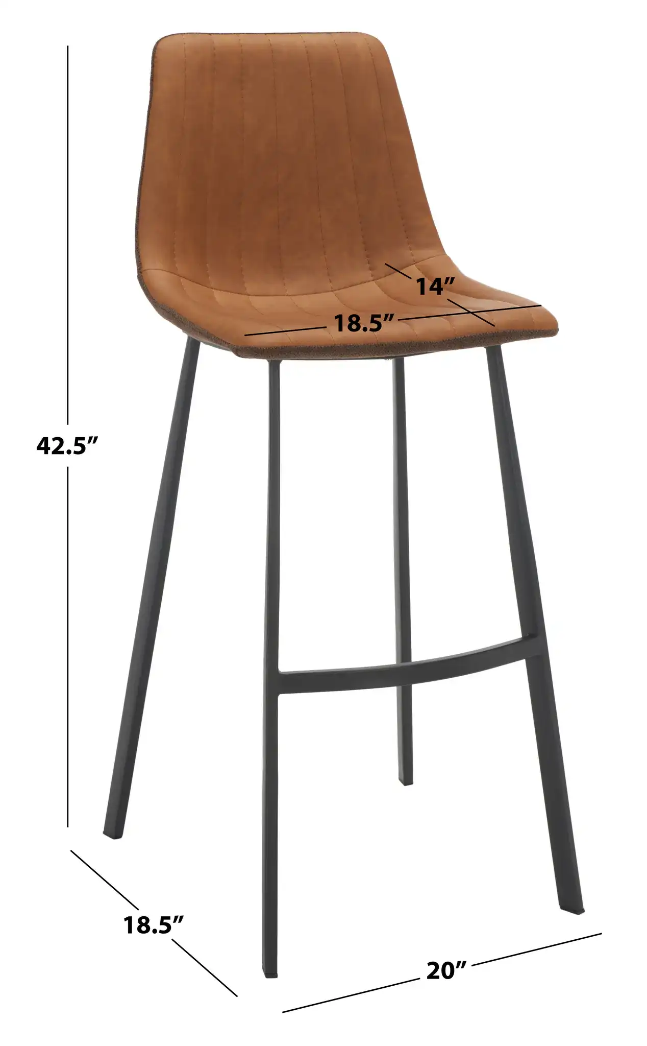 Rhyatte Bar Stool in Gray / Black, detail view