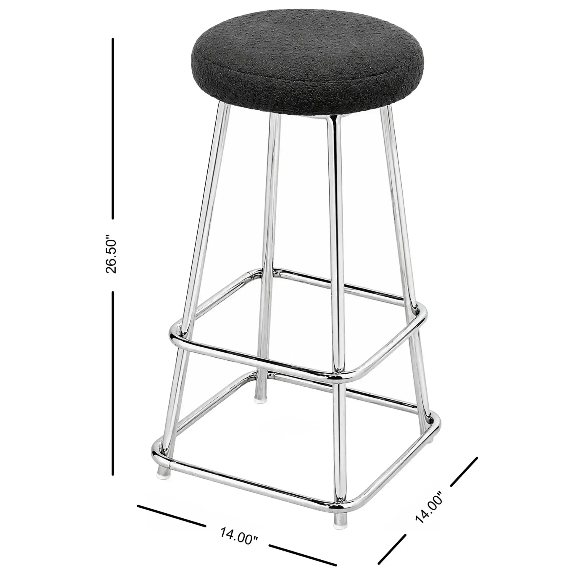 Ascher Counter Stool in Black / Silver, detail view