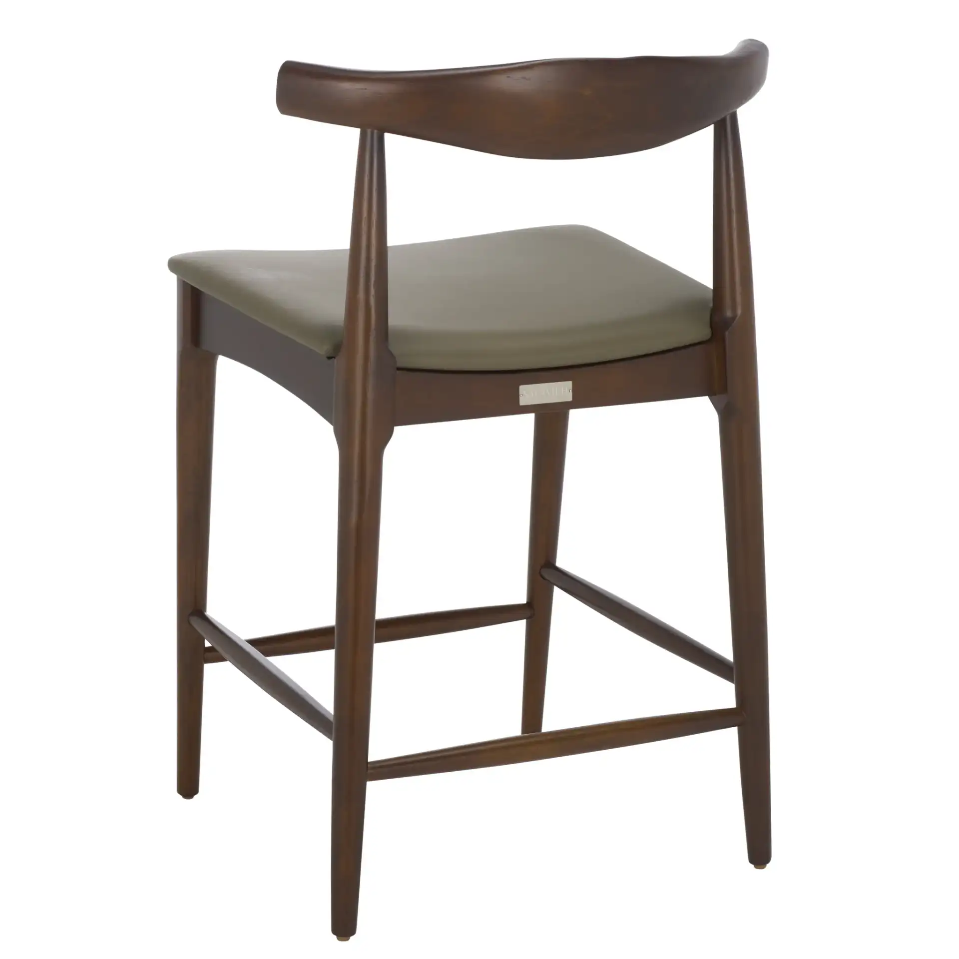Elbow Counter Stool in Olive / Espresso, detail view