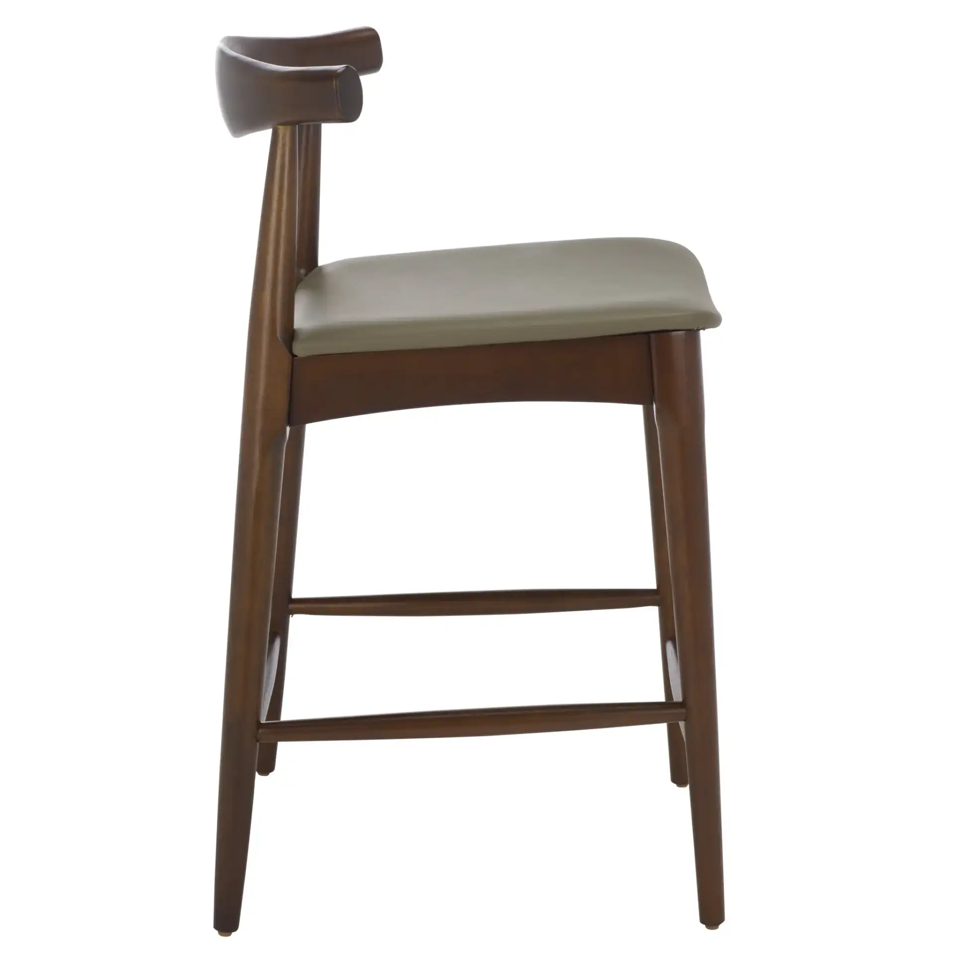 Elbow Counter Stool in Olive / Espresso, detail view