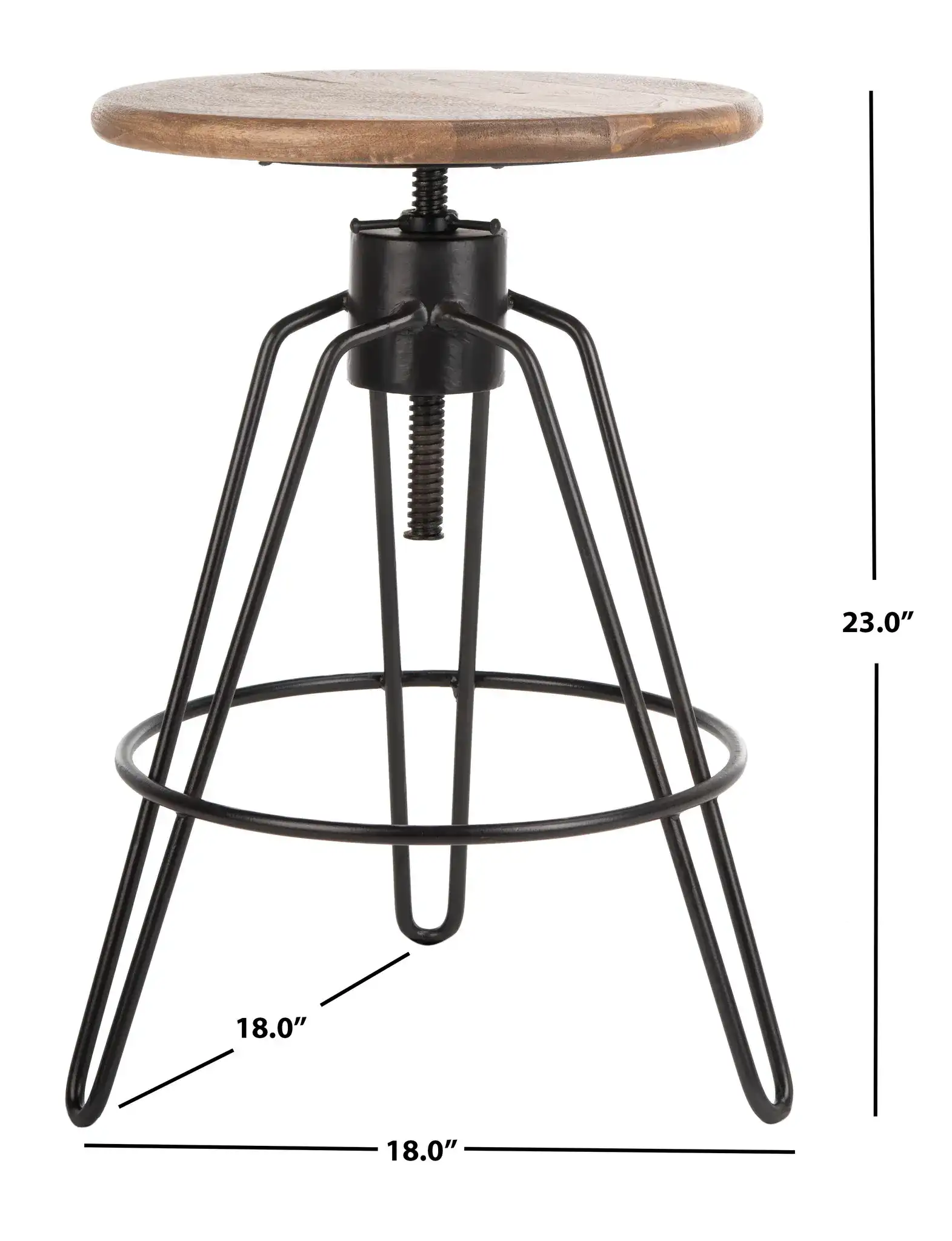 Kai Swivel Counterstool in Natural Honey / Black, detail view
