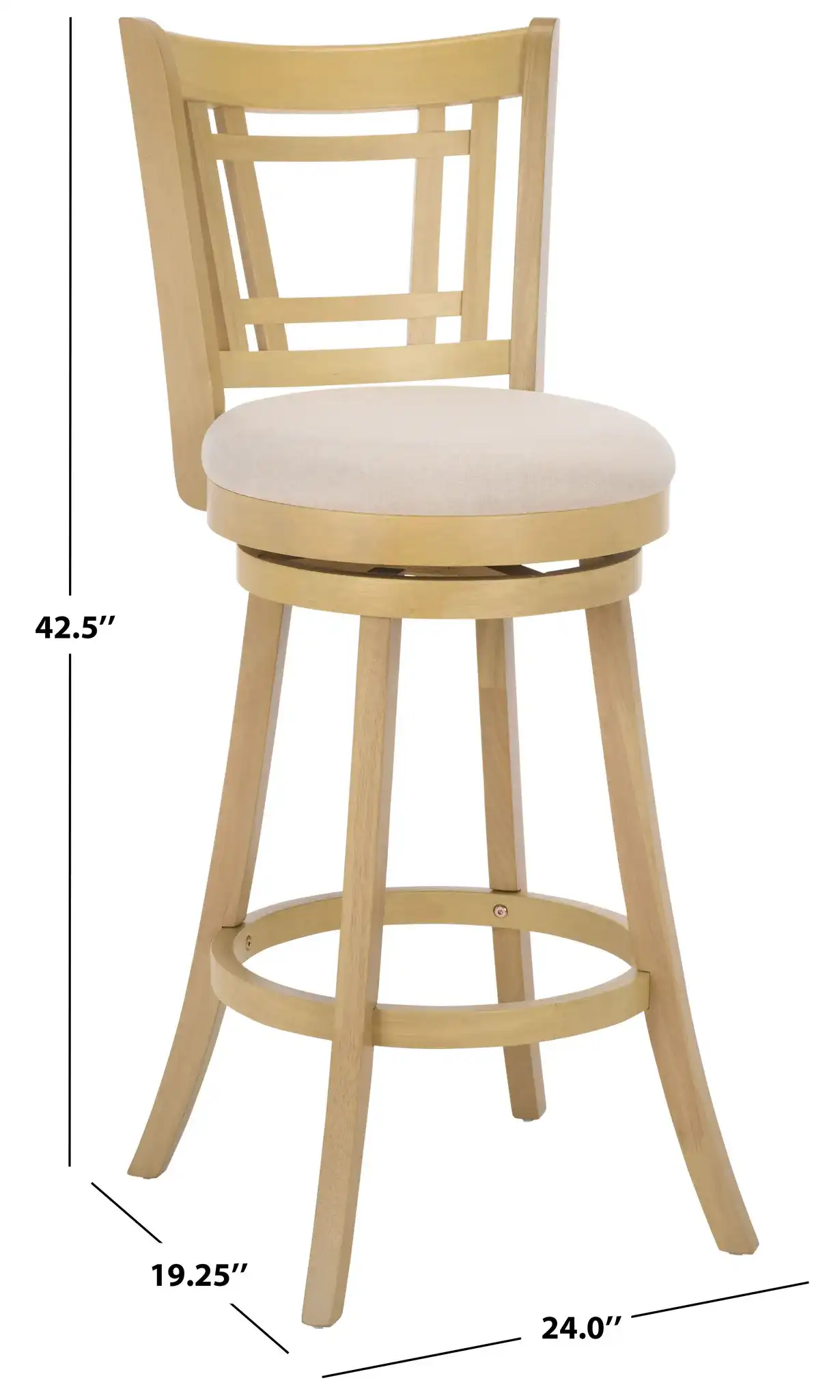 Maiko Barstool in Cream / Natural, detail view