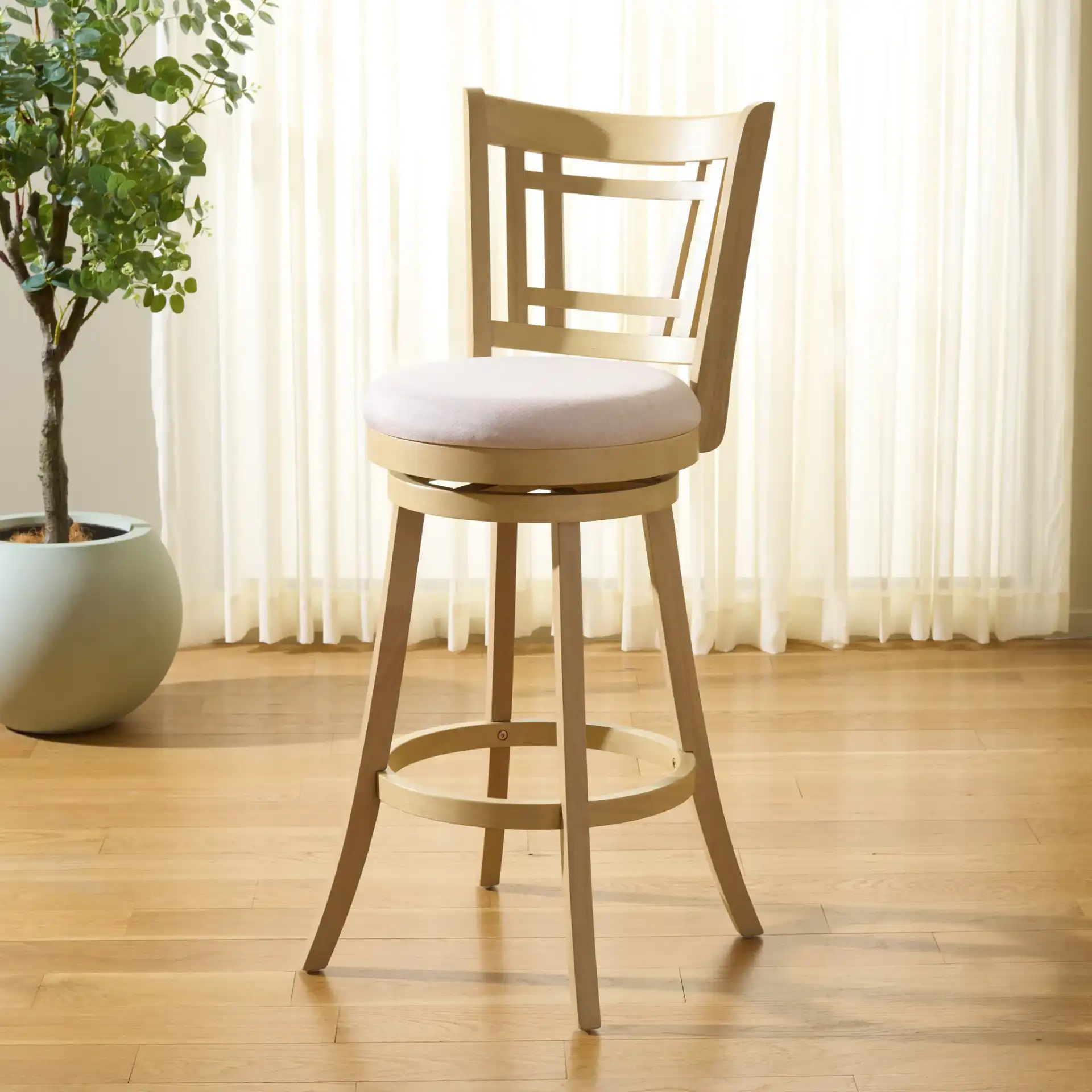 Maiko Barstool in Cream / Natural in a styled room
